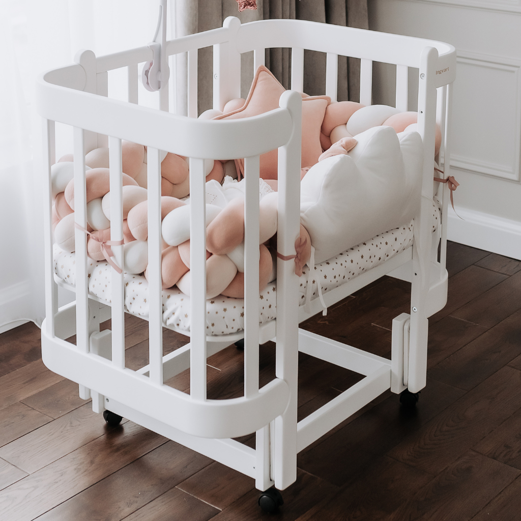Nika Convertible Crib 5 in 1 White with Thick Bars 60x95/120cm Ingvart 