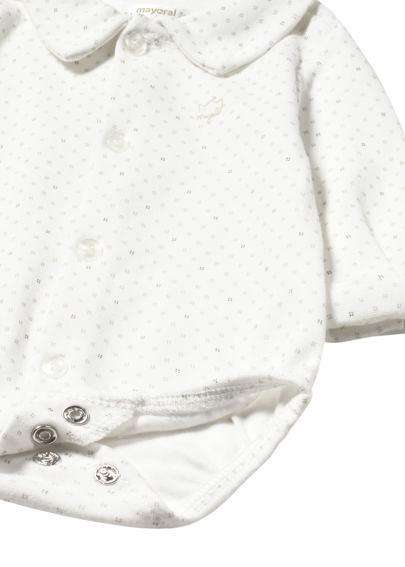 Body Crem cu Guler si Maneca Lunga cu Imprimeu Bej 2727 Mayoral