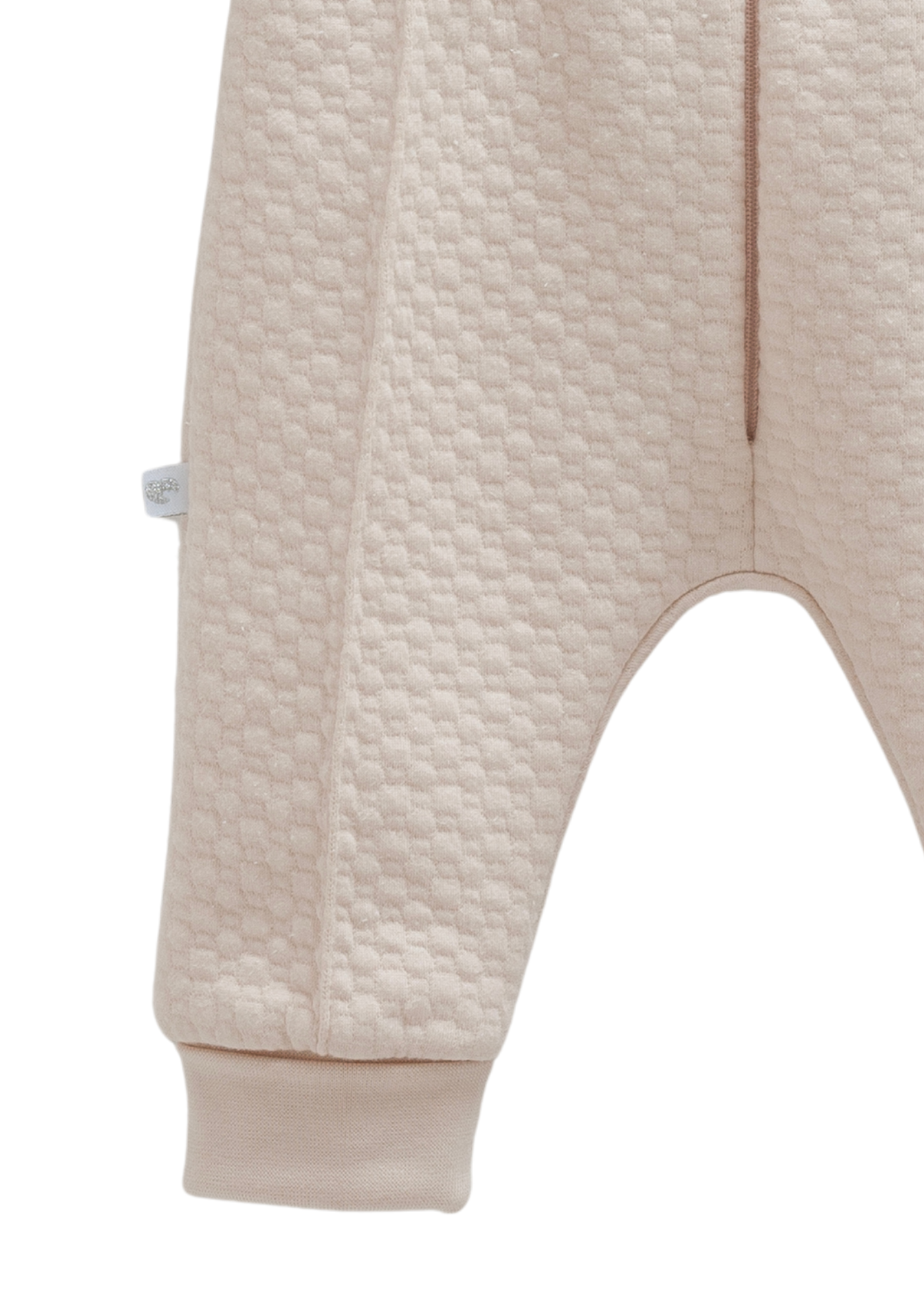 Combinezon Bej din Bumbac cu Fermoar si Elastic in Talie TK2030 Mell Sweet Baby