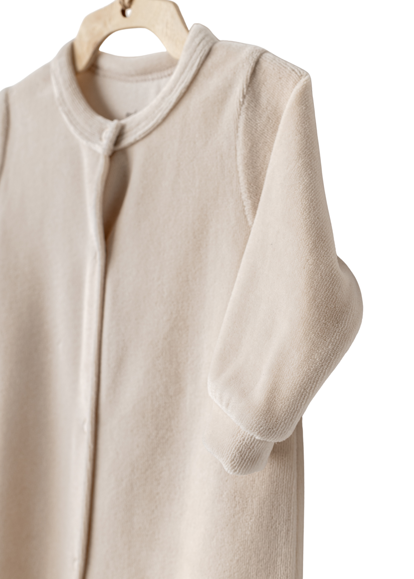 Salopeta Lunga Velur Bej cu Baveta cu Aripi AC25324 Andywawa