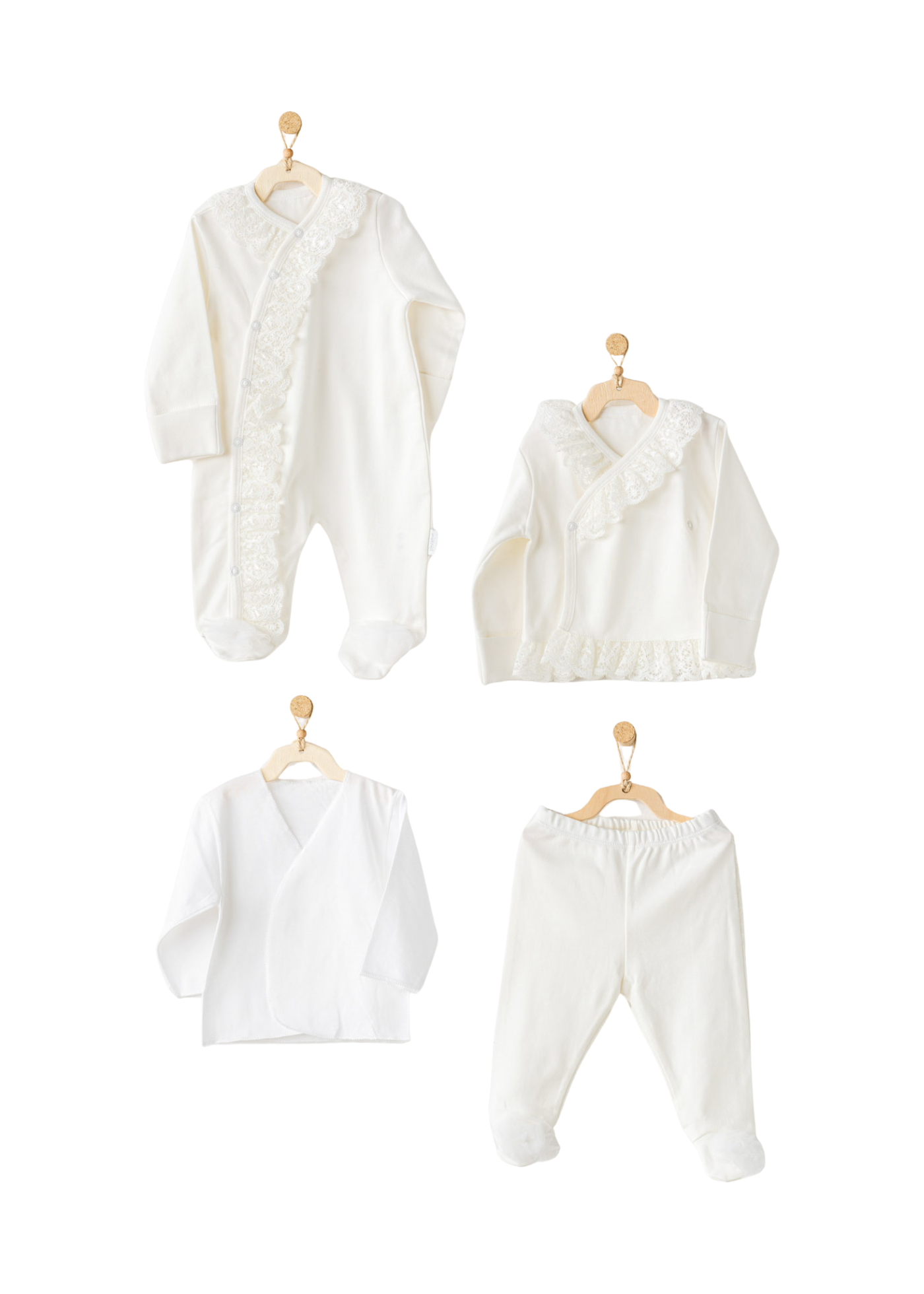 Set 10 Piese Maternitate Crem cu Dantela AC25591 Andywawa