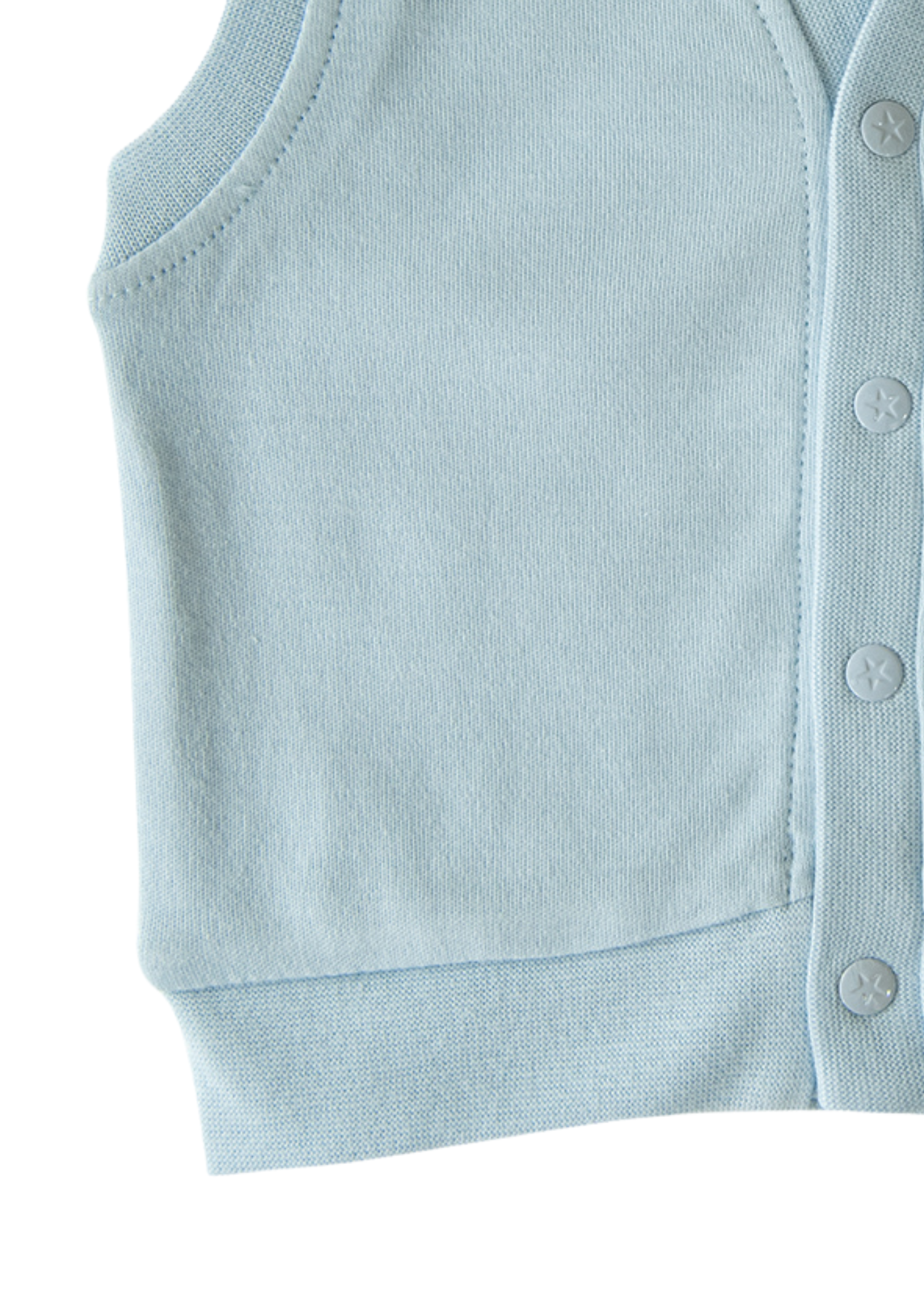 Vesta din Bumbac Organic Bleu cu Capse S26135 Kitikate