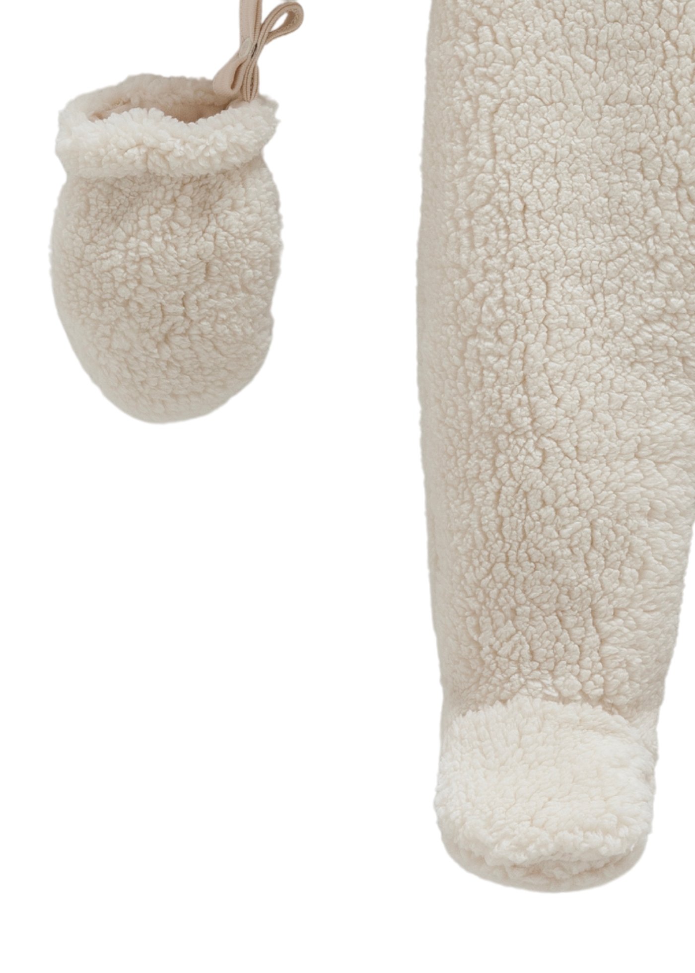 Combinezon Bej din Plus cu Gluga si Ursulet la Fermoar TE2110 Mell Sweet Baby