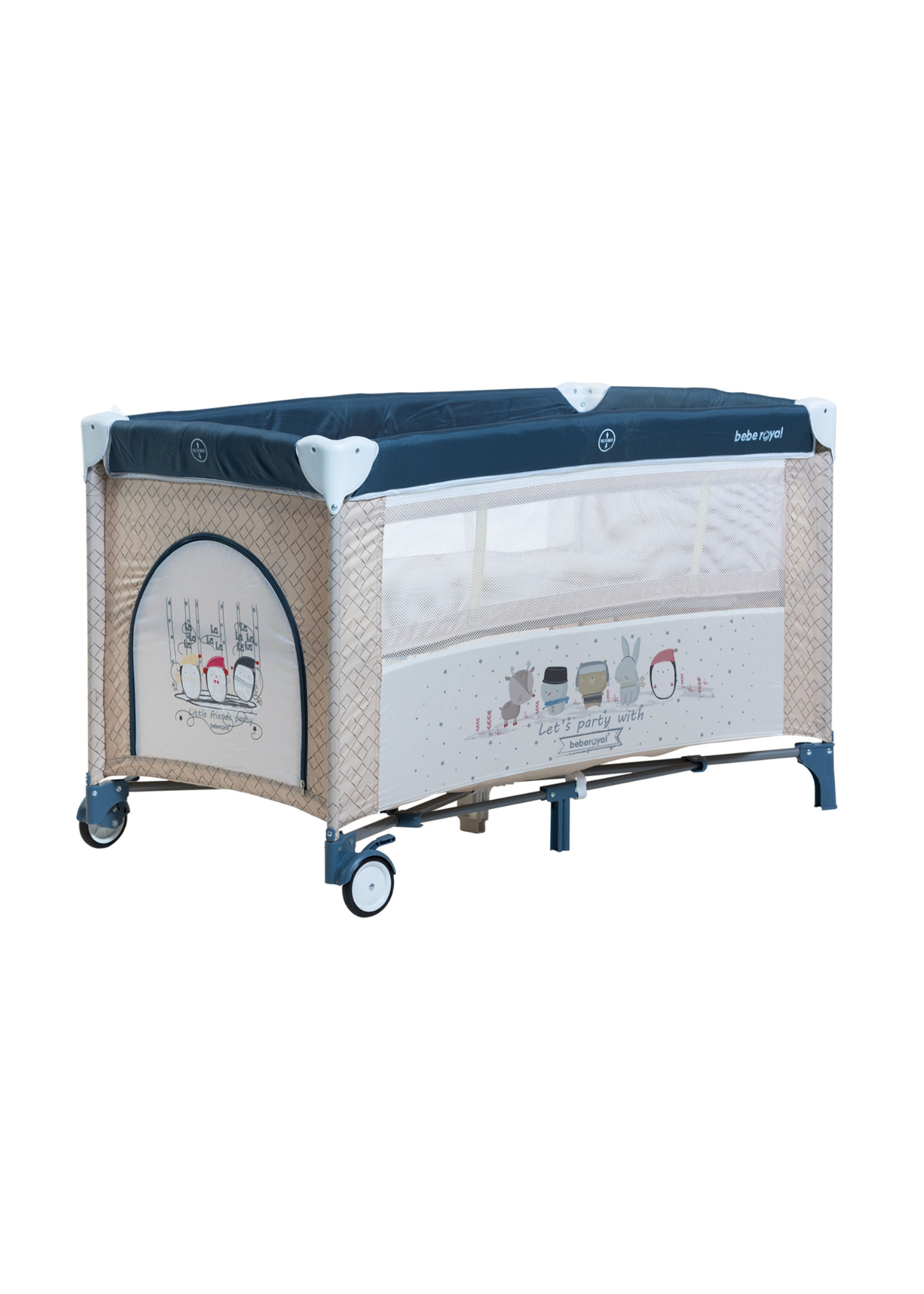 Patut Pliabil 2 Nivele si Masuta Friends Albastru 203/01 BabyOno