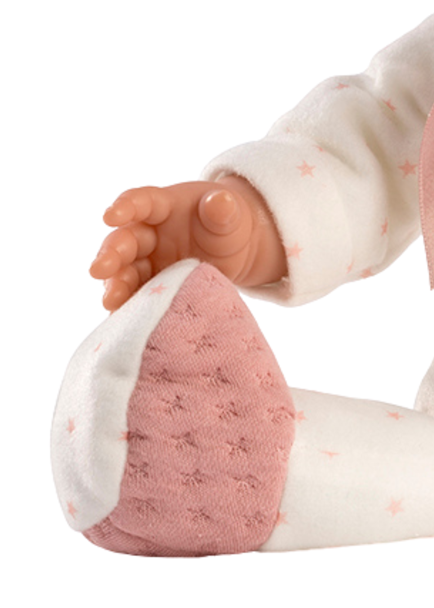 Papusa Mimi, 36 cm, Fara Par, Corp Textil cu Salopeta Alba 937 Guca Munecas