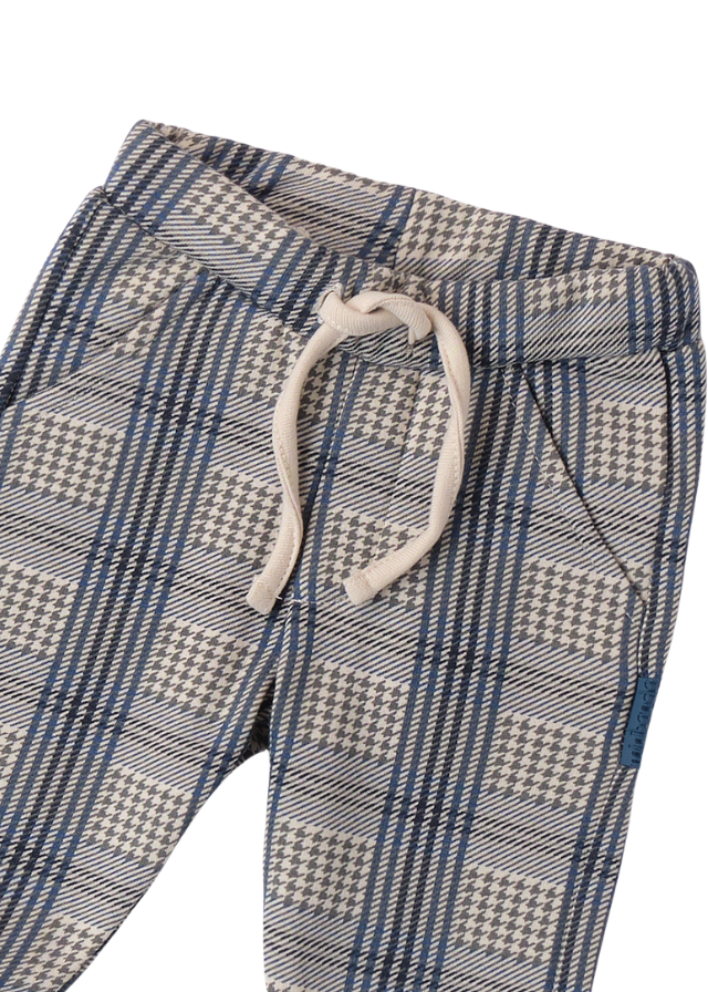 Pantaloni Lungi Sport Carouri Albastru cu Bej 0A3626.00 col 6AUU Minibanda