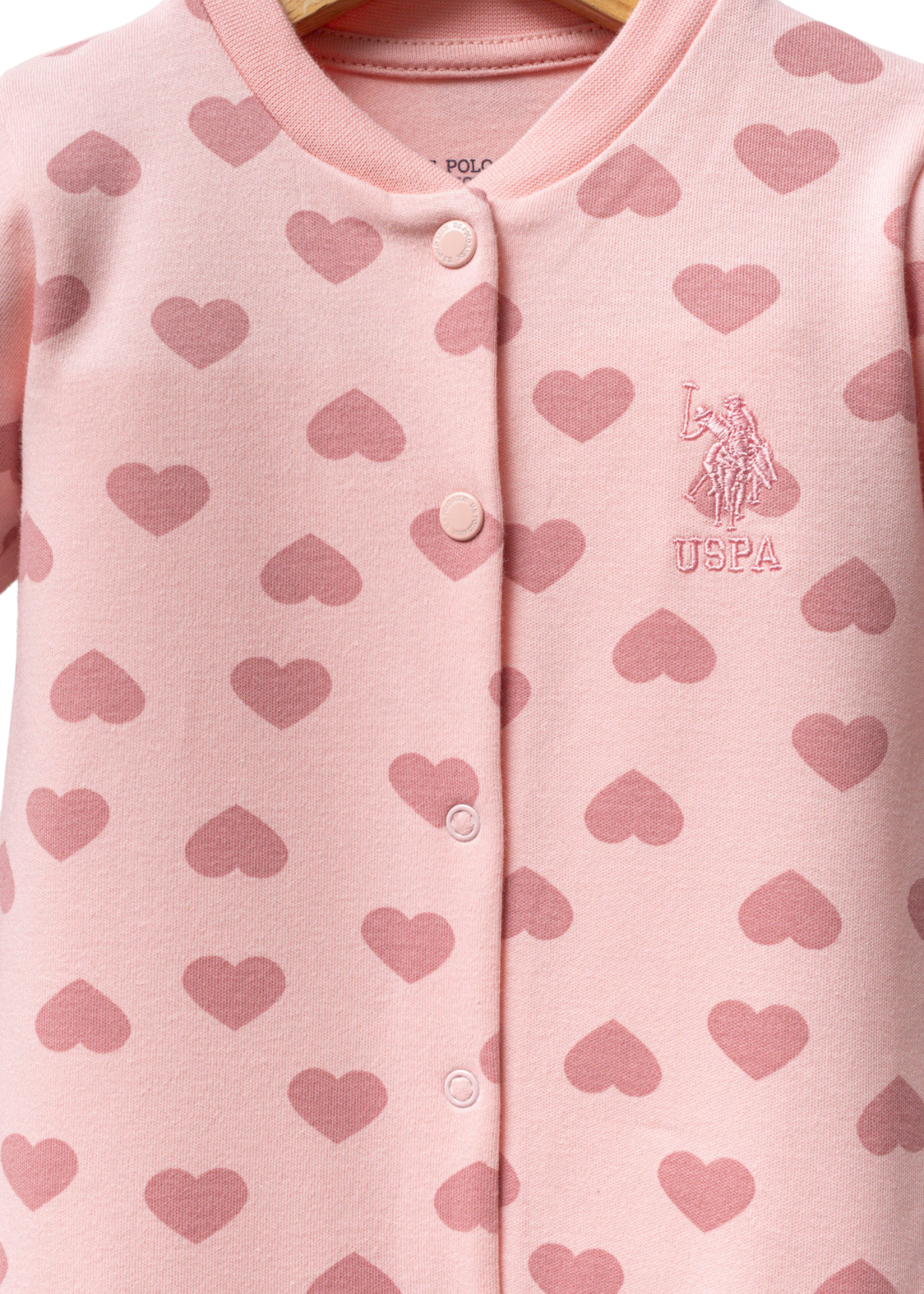 Salopeta Lunga Roz cu Imprimeu Inimi USB2715 Us Polo Assn