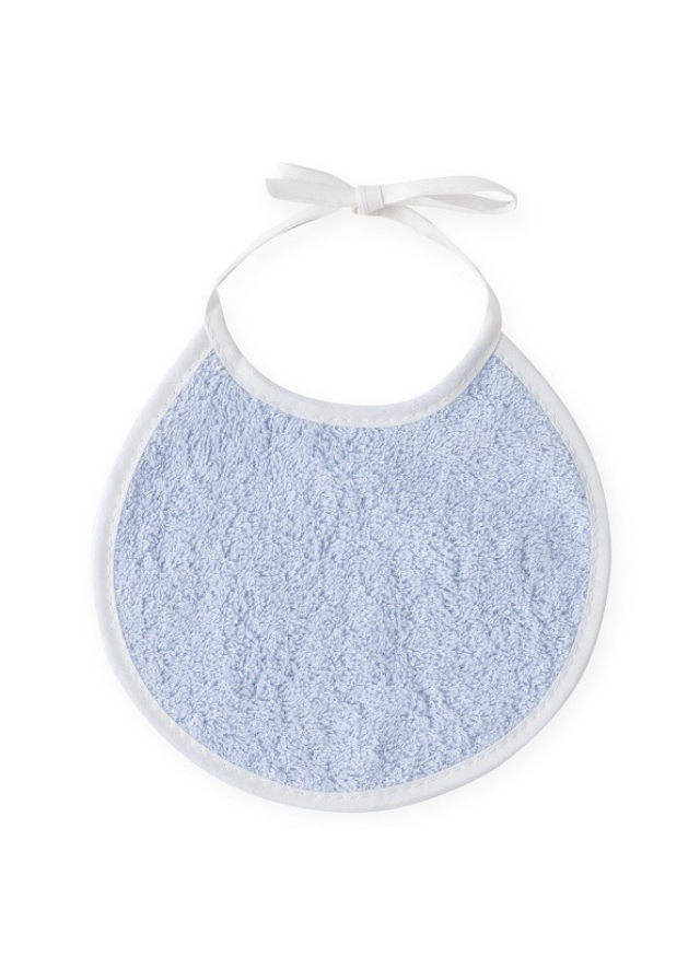 Prosop cu Capison 100x100 cm si Bavetica Alb-Bleu cu Ursulet pe Semiluna 01248-11 Interbaby