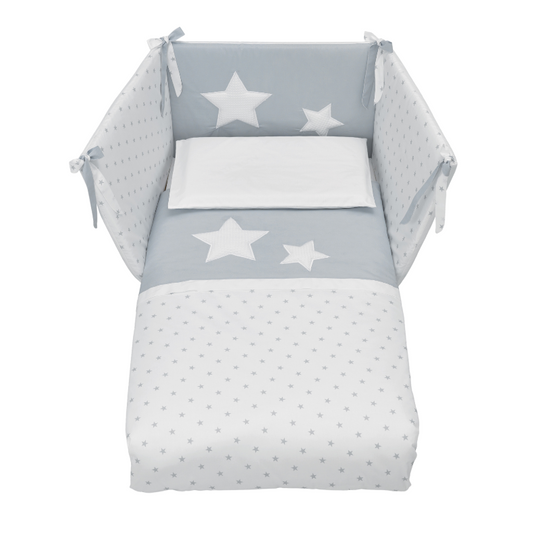 Co-Sleeping Cot Protection Set 4 Pieces Cotton Contact Luce Gray Azzurra Collection