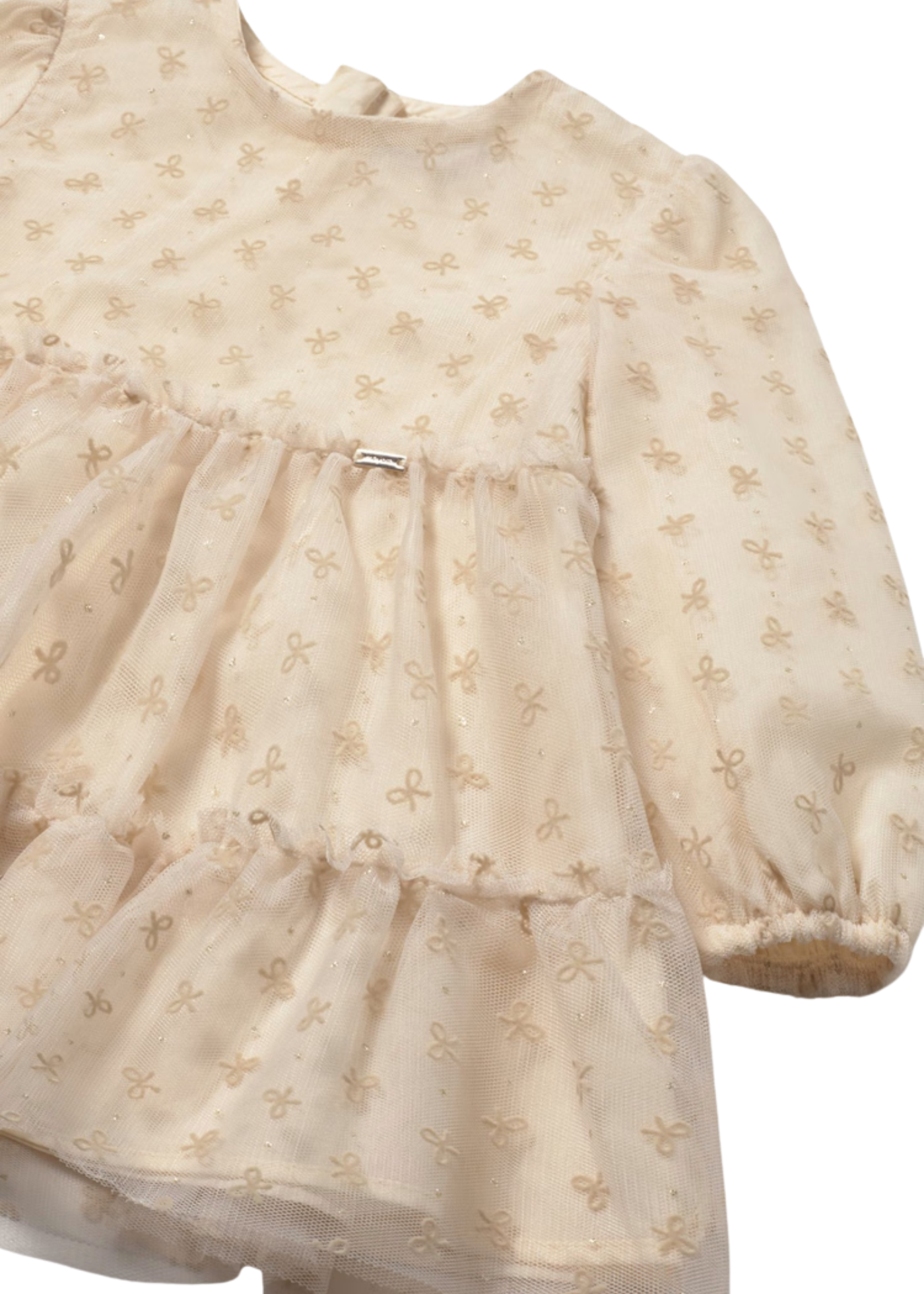 Rochie din Tulle  Crem cu Maneca Lunga Mayoral