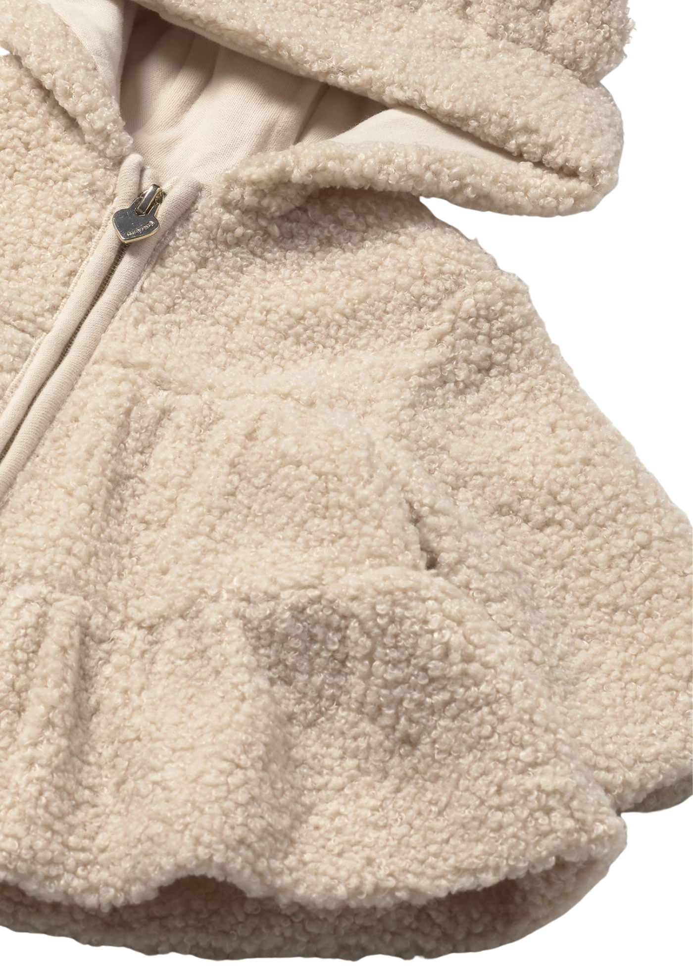 Hanorac din Plus Bej cu Gluga si Fermoar 2413 Mayoral