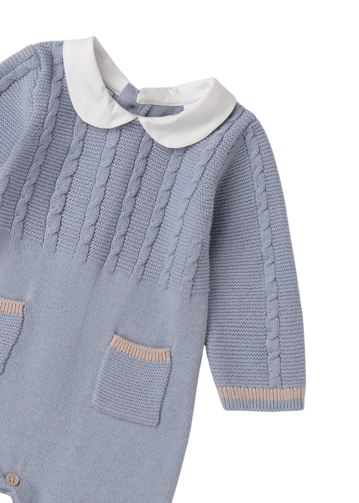 Salopeta Lunga Tricotata Albastra 3.F690/00 Minibanda