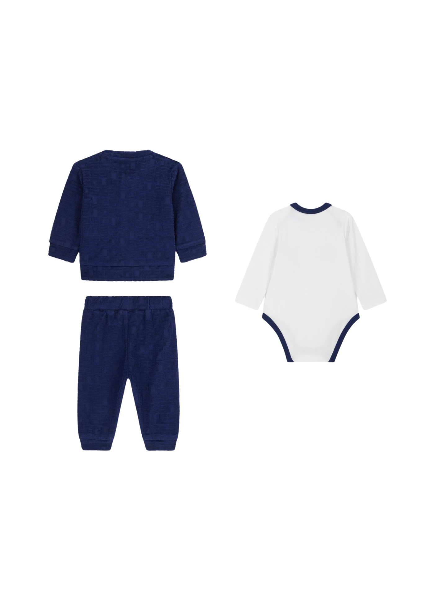 Trening 3 Piese Hanorac si Pantaloni Bleumarin si Body cu Maneca Lunga Alb H5YW10 KBU64 G7HR Guess