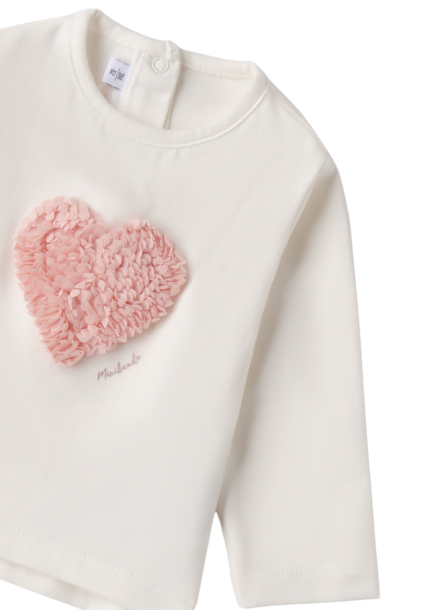 Bluza Crem cu Maneca Lunga cu Inima Roz 3.F711/00 Minibanda