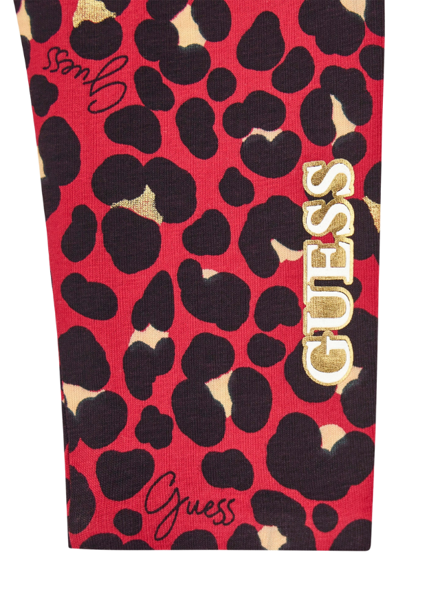 Colanti Lungi Reversibili cu Imprimeu Leopard Ciclamen si Negru K4BB00 K6YW3 P67P Guess