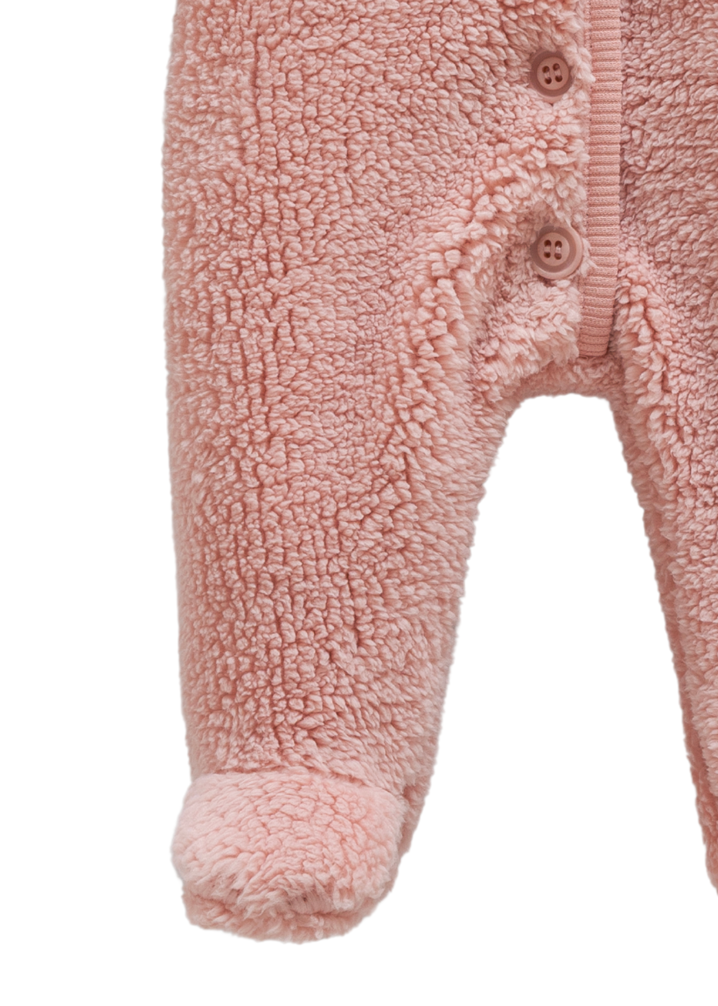 Combinezon Roz Pudra din Plus cu Gluga si Nasturi TK2115 Mell Sweet Baby
