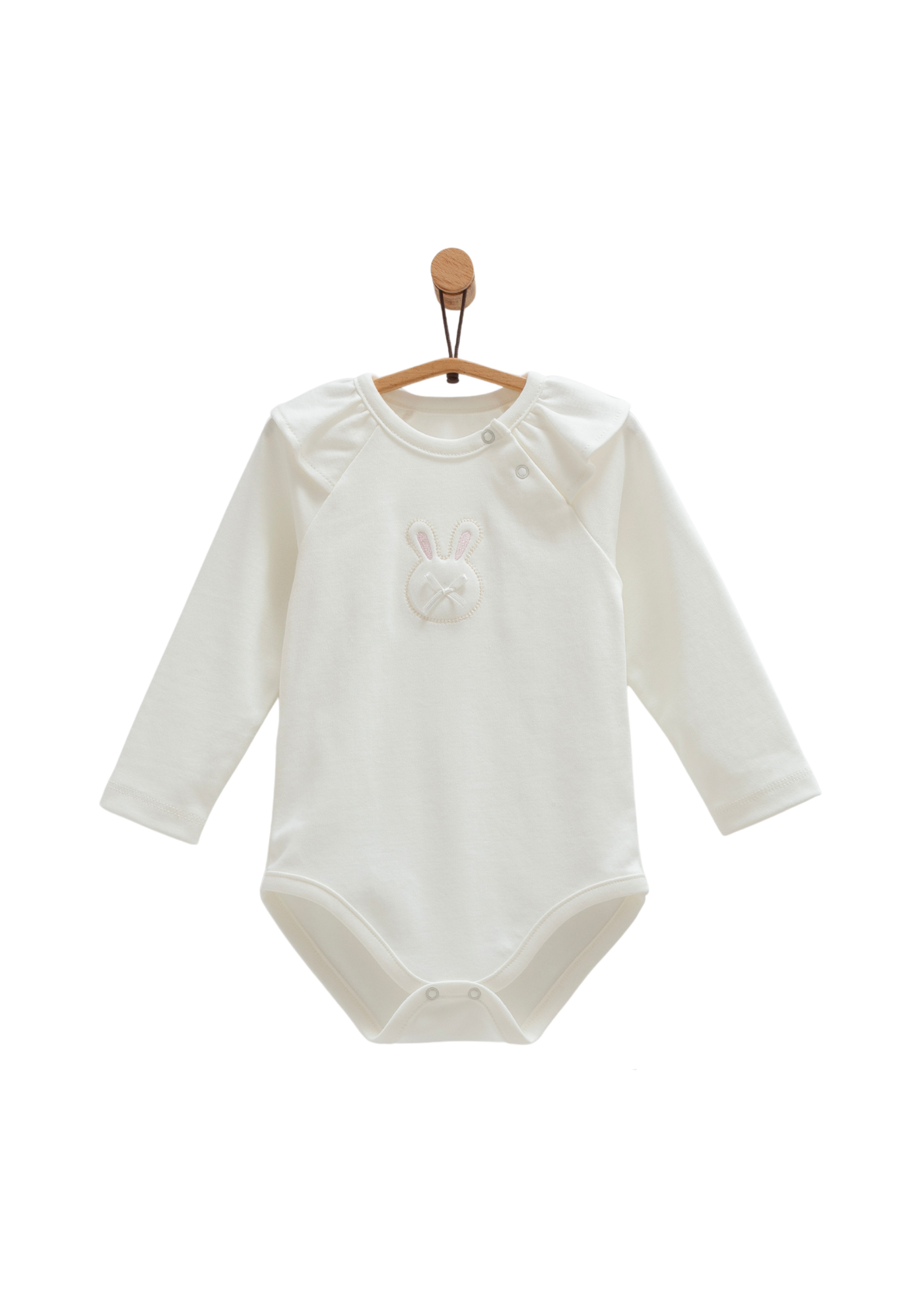 Set 2 Body cu Maneca Lunga Crem cu Iepure BK1483 Mell Sweet Baby