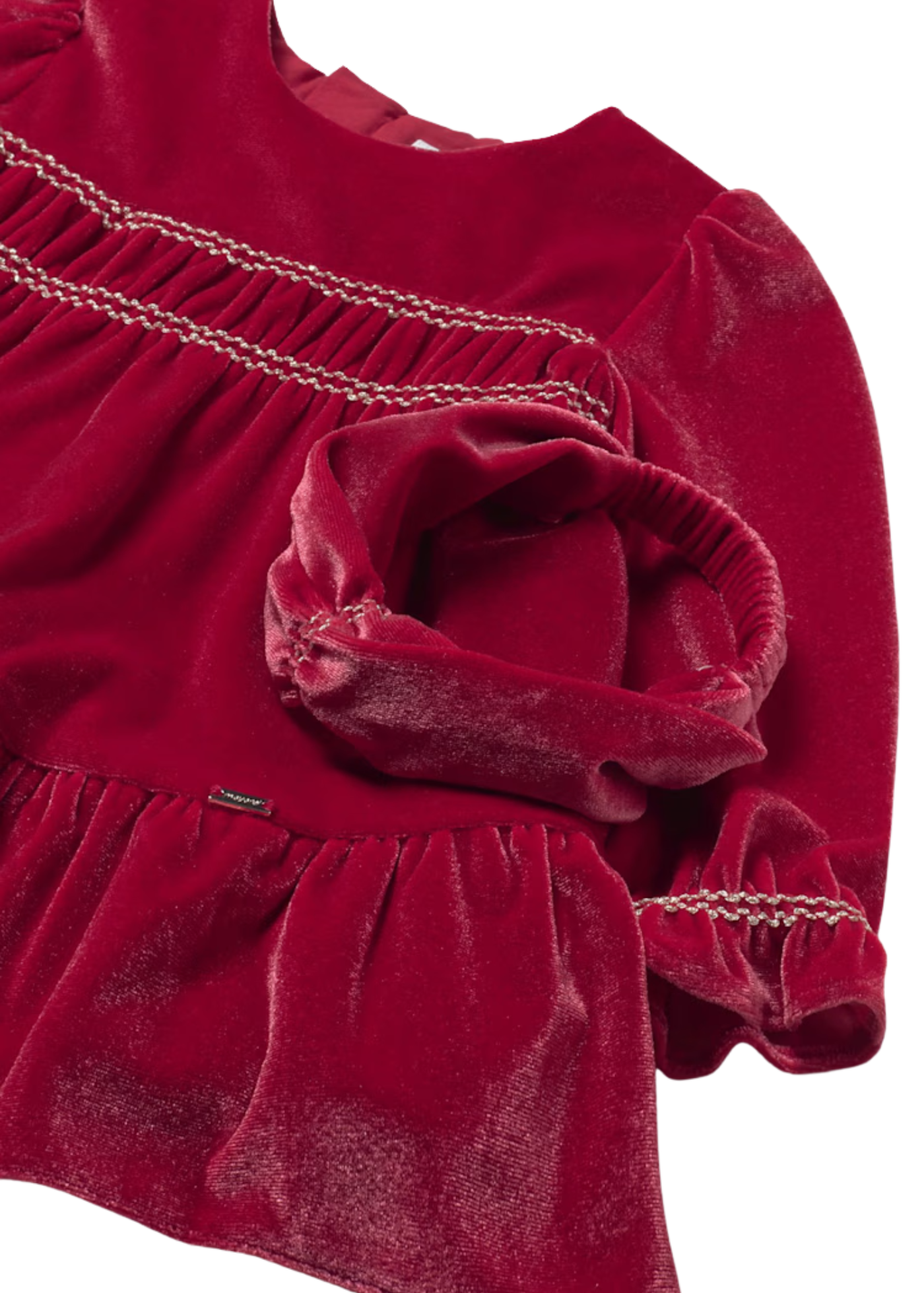 Rochie Catifea Rosie cu Maneca Lunga si Bentita 2904 Mayoral