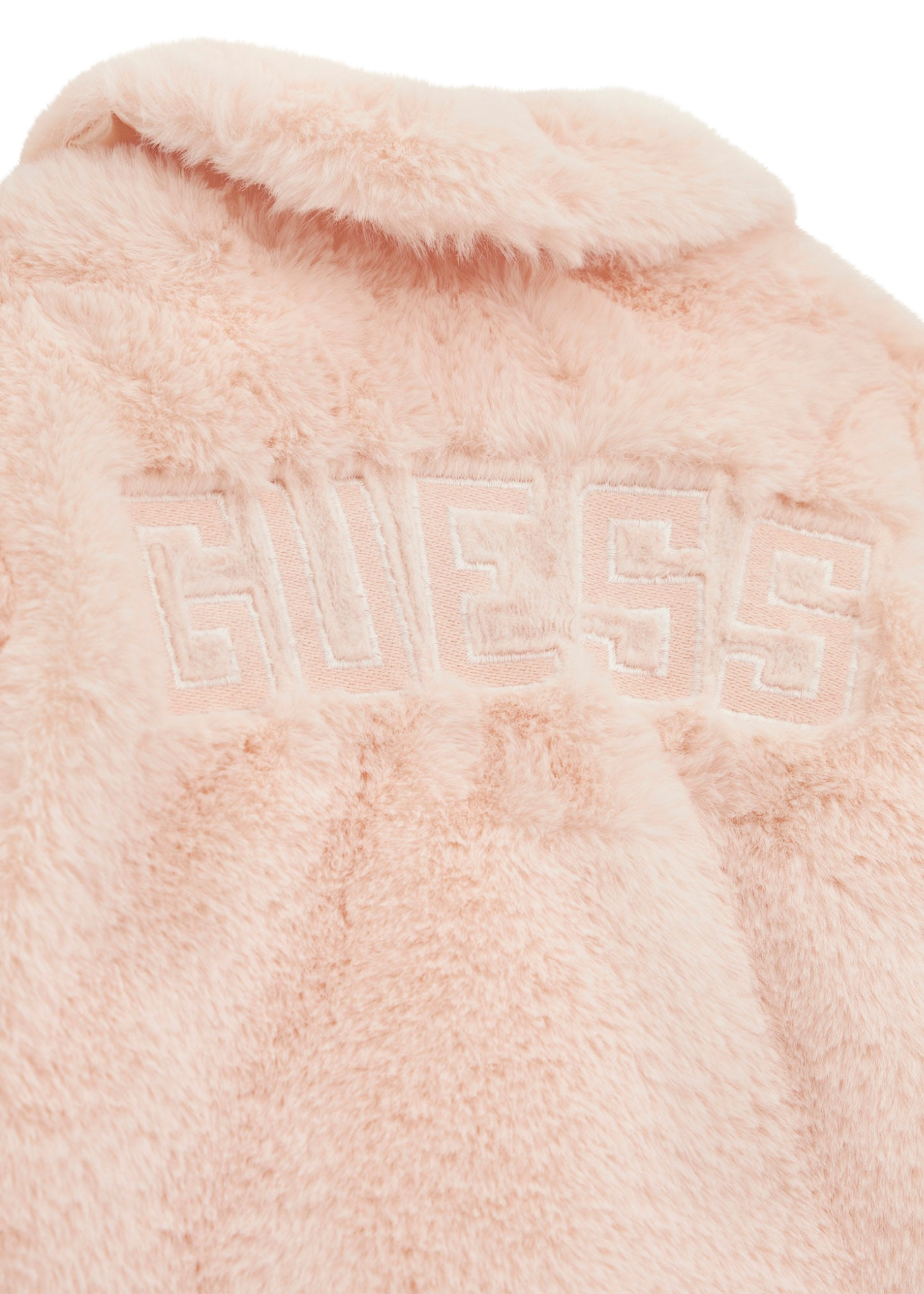 Palton din Blana Ecologica Roz K5BL00 WHGO0 G60N Guess