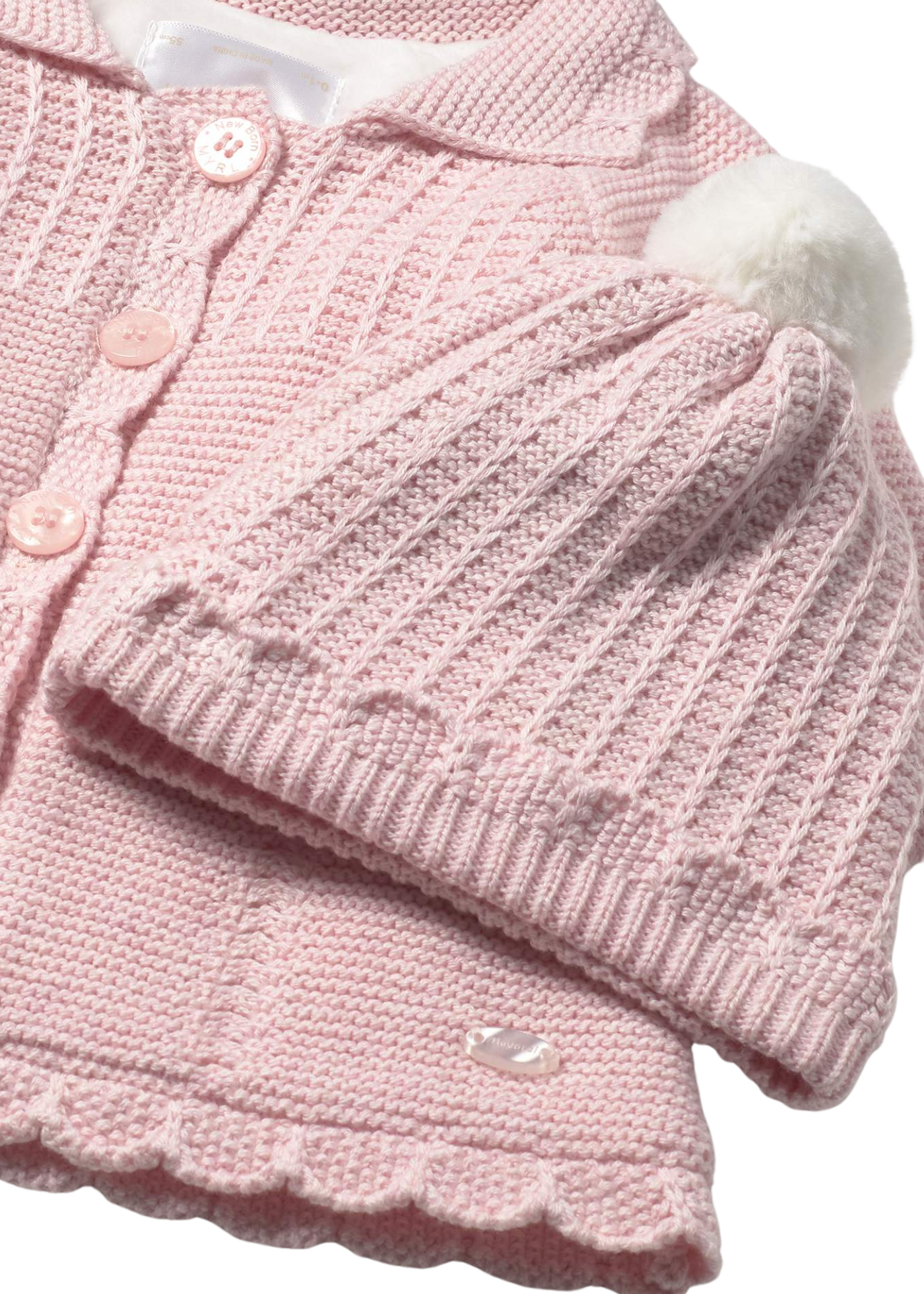 Palton Tricotat si Caciula Roz 2412 Mayoral