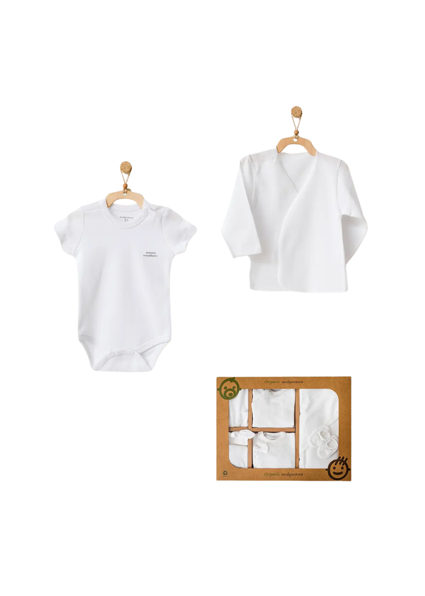 Set 10 Piese Maternitate Crem Bumbac Organic AC25541GOTS Andywawa