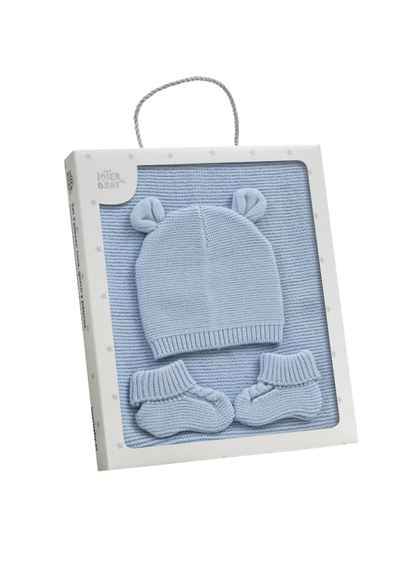 Set 3 piese – Pled+Caciulita+Sosete Blue – SET52-01 InterBaby