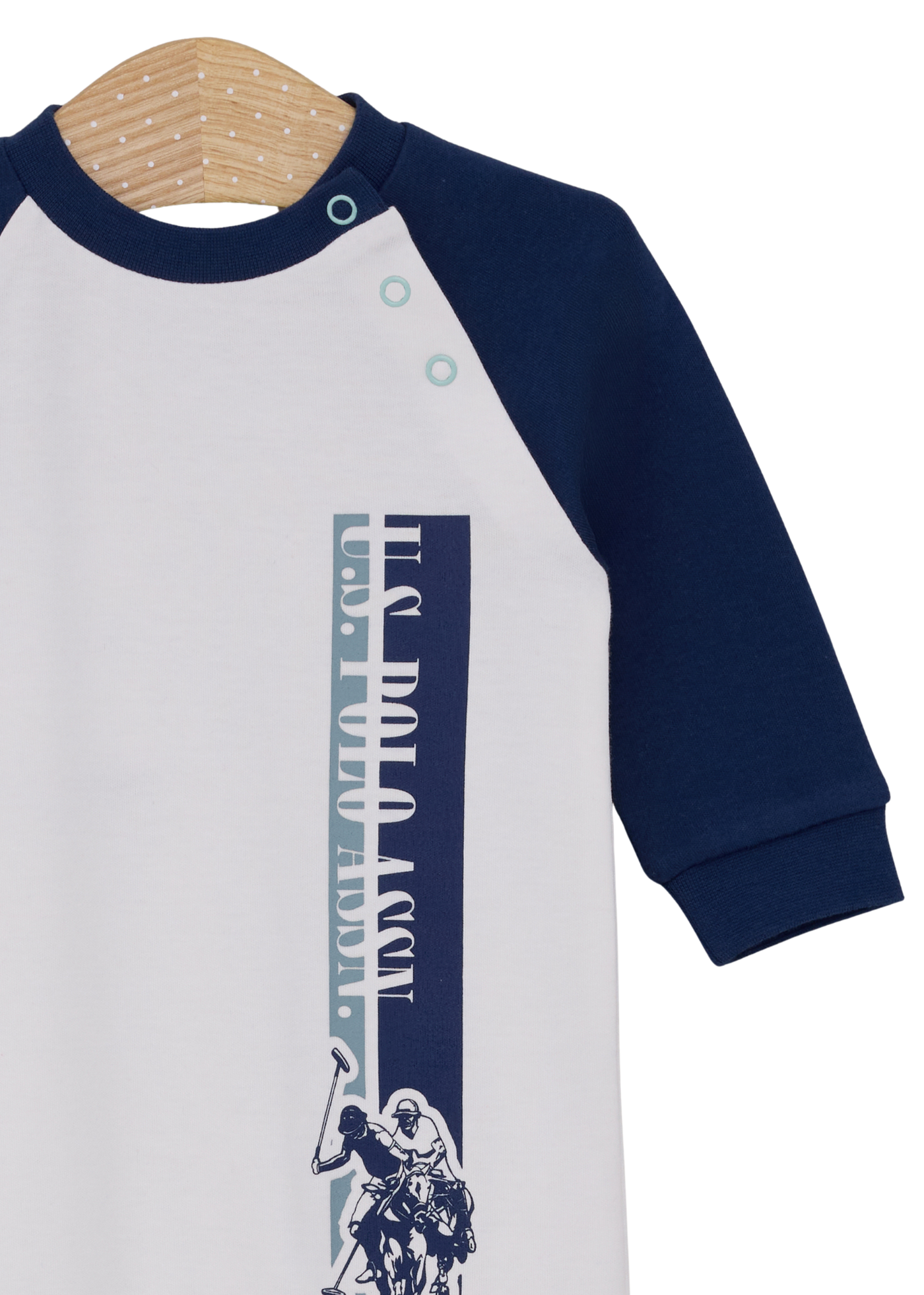 Salopeta Lunga Ivory cu Maneci Bleumarin USB2093 Us Polo Assn