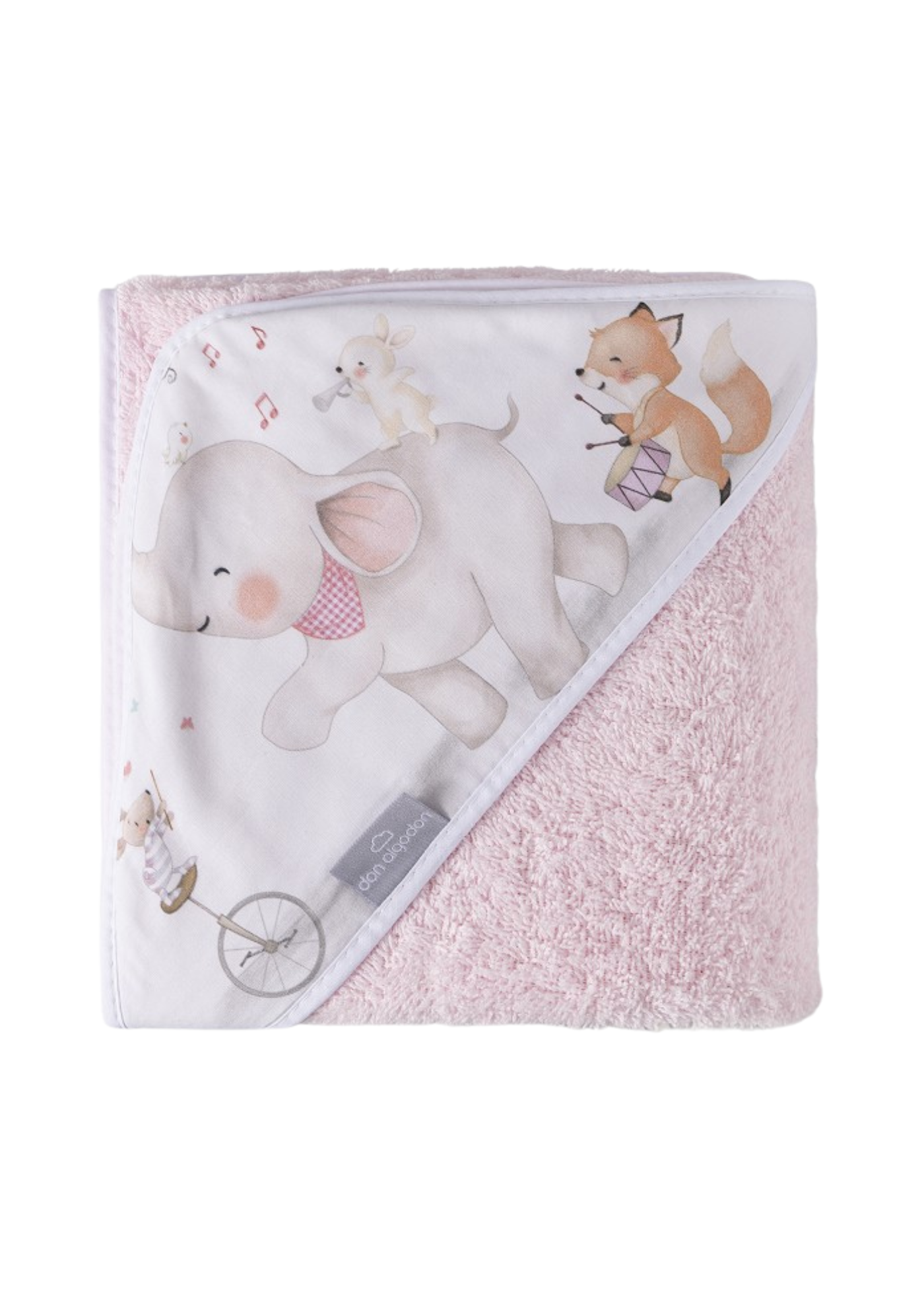 Prosop cu Capison 100x100 cm Roz cu Elefantel D1219-02 InterBaby