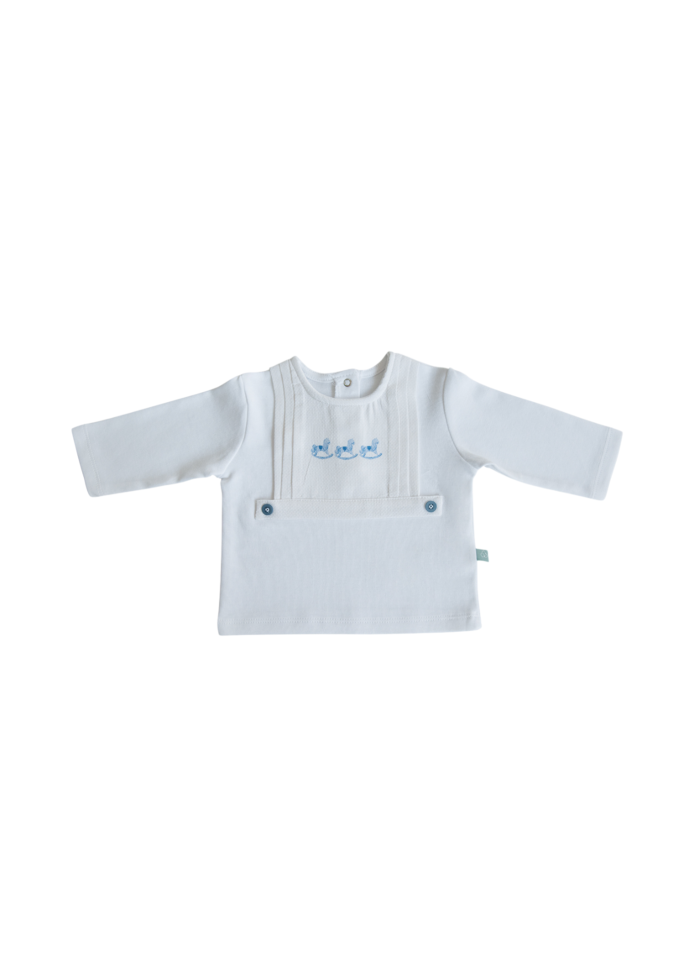 Set 2 Piese Bumbac Organic Alb cu Bleu cu Caluti My Toy S60340 Kitikate