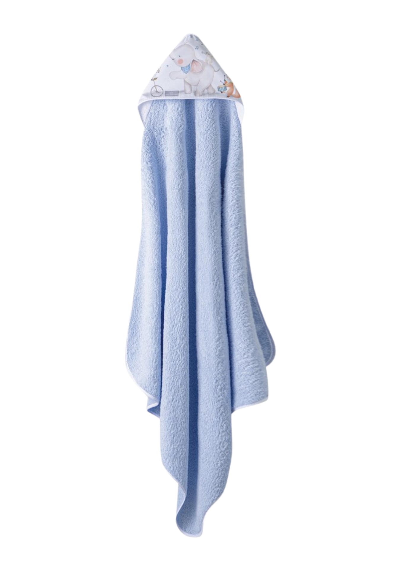 Prosop cu Capison 100x100 cm Bleu cu Elefantel D1219-01 InterBaby