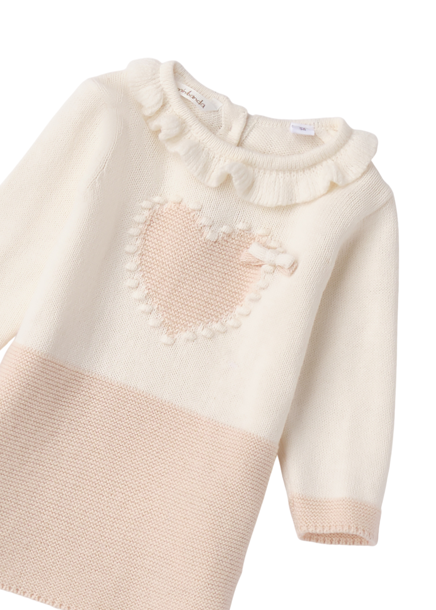 Rochie Tricotata Bej cu Maneca Lunga 3.F720/00 Minibanda