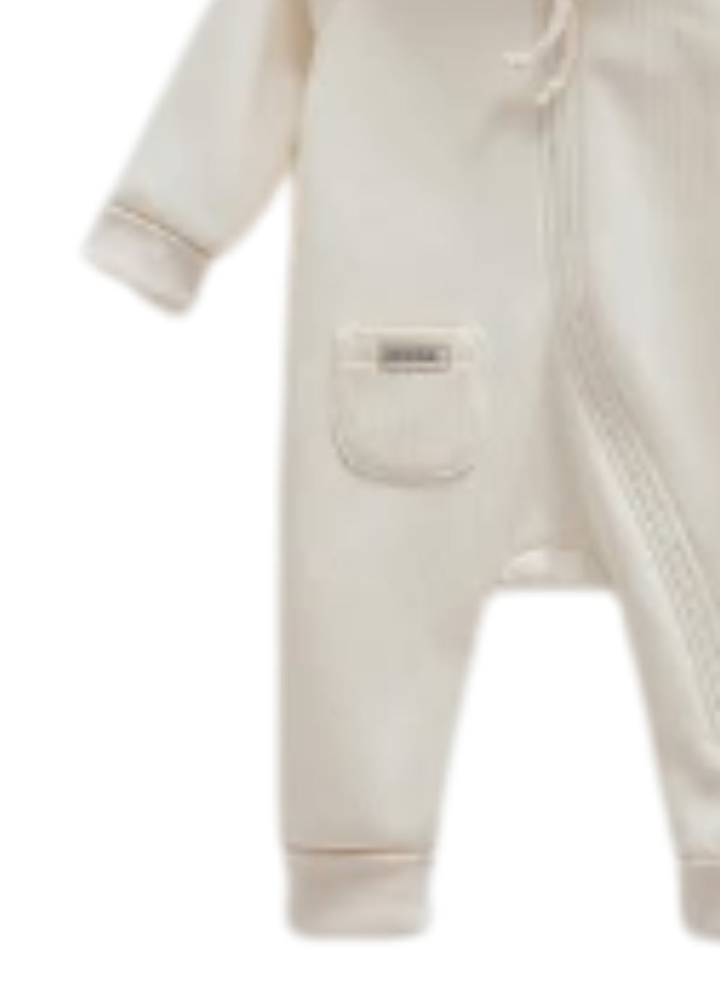 Combinezon Lung Crem din Bumbac cu Gluga TK1897 Mell Sweet Baby