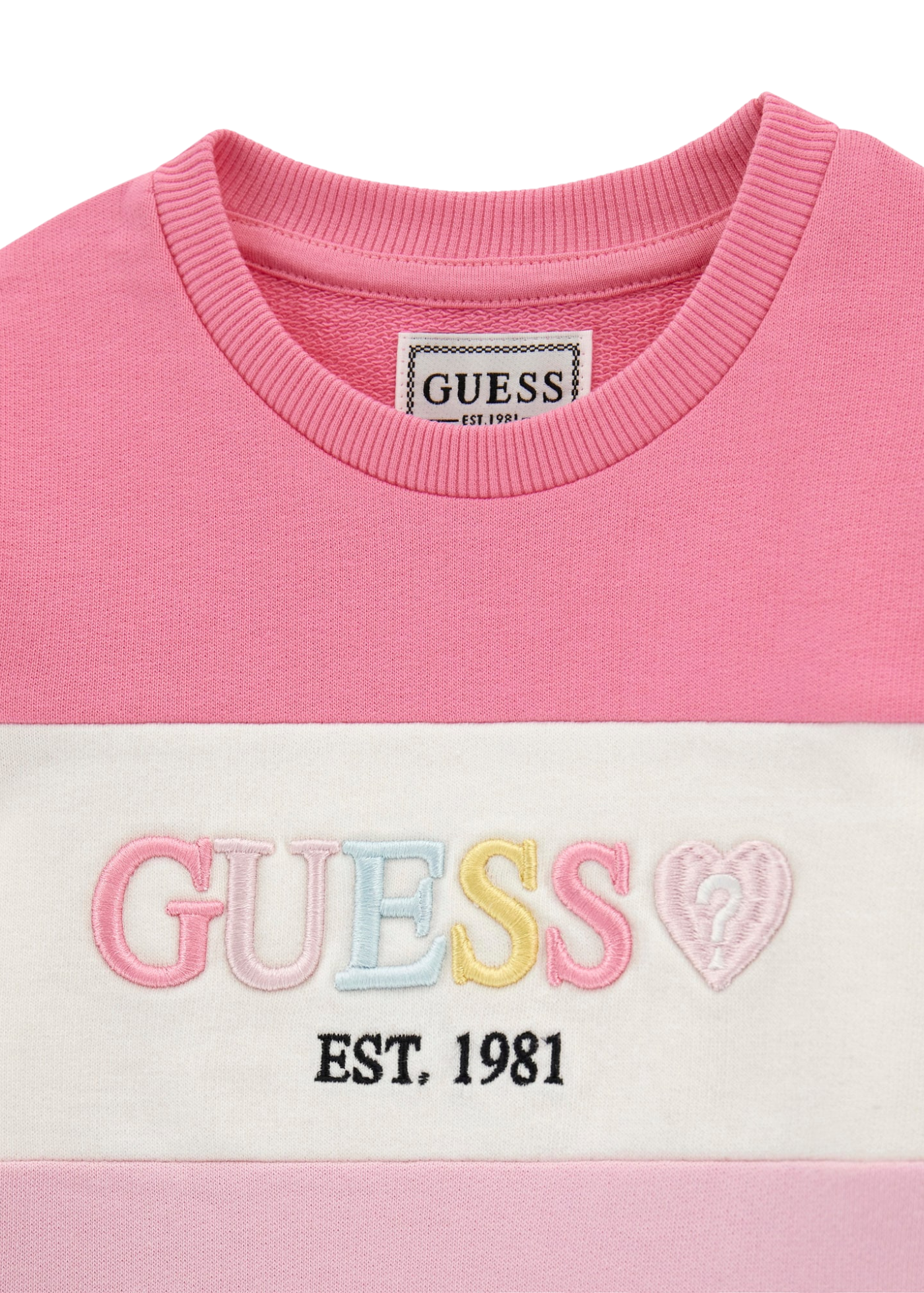 Rochie Bumbac cu Maneca Lunga Dungi Roz cu Bleu K5YK00 KA6R4 FBAE Guess