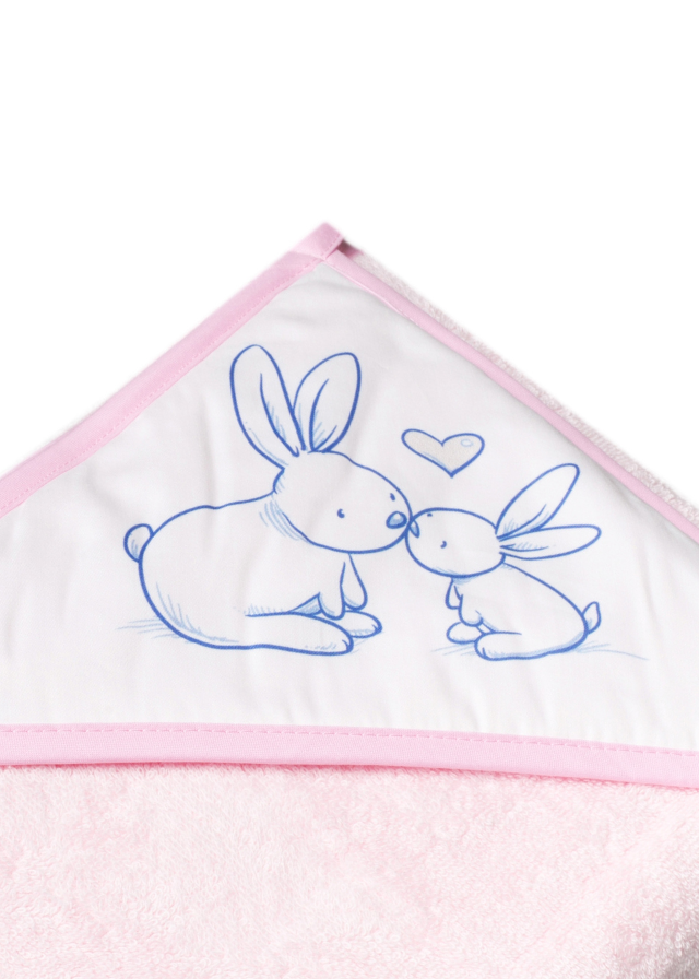 PROSOP BAIE CU GLUGA "LITTLEBUNNIES" 100X100CM ROZ KR-008-104 Tega Baby - Camera Bebelusului