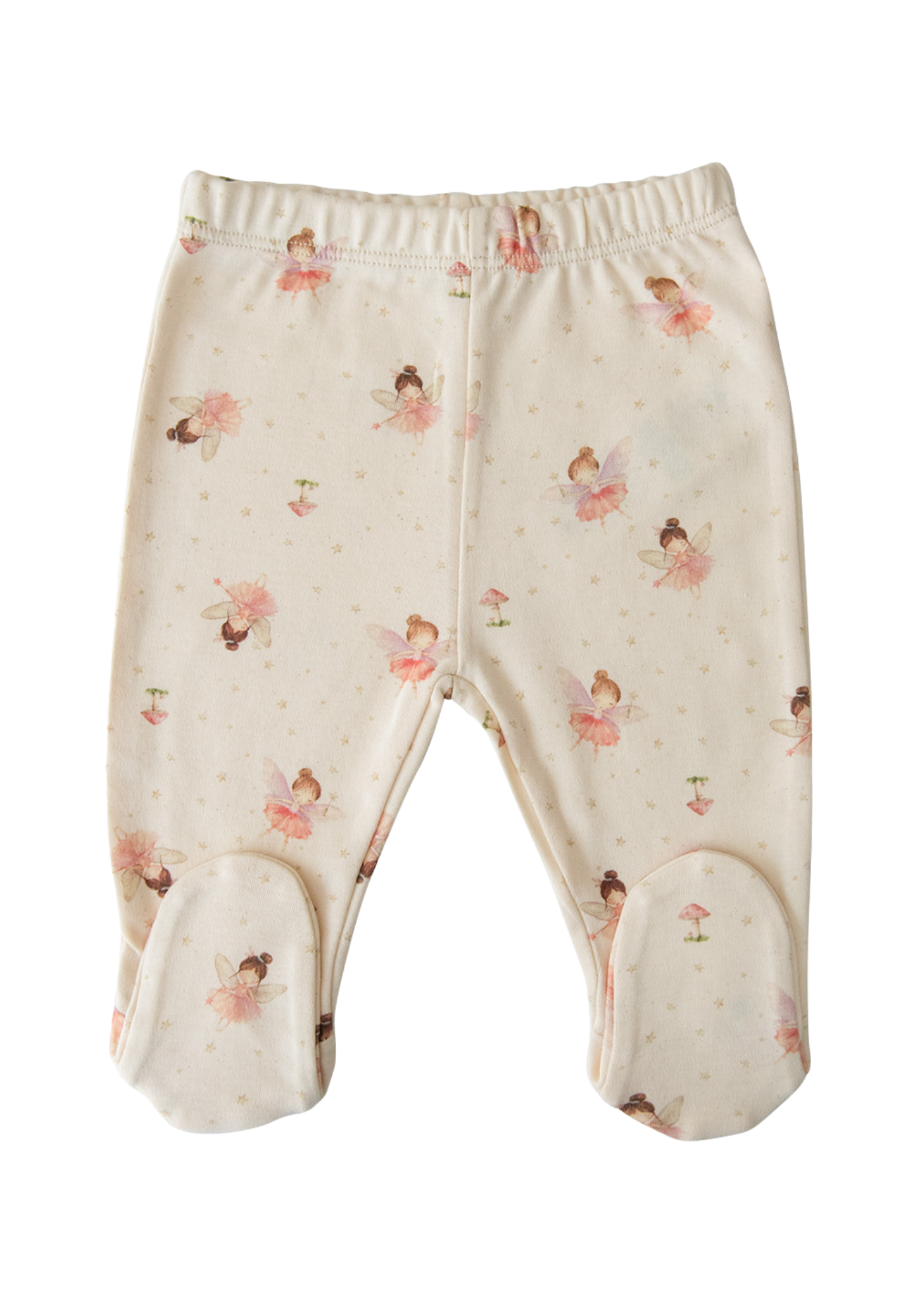 Set 2 Piese Bumbac Organic Bluza cu Capse si Pantaloni Lungi bej cu Imprimeu Zane S60191 Kitikate