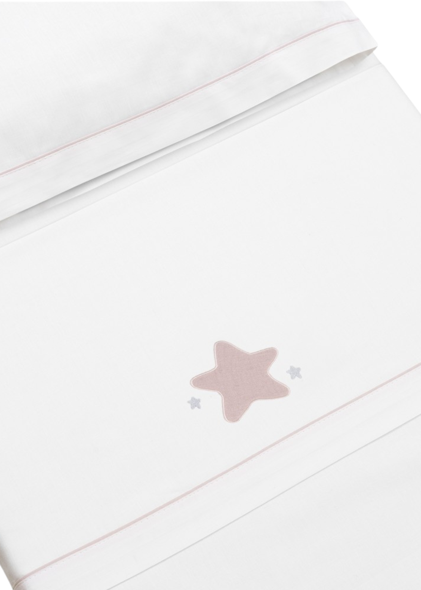 Set Lenjerie Patut 3 Piese Alb-Roz cu Steluta D3270-12 InterBaby