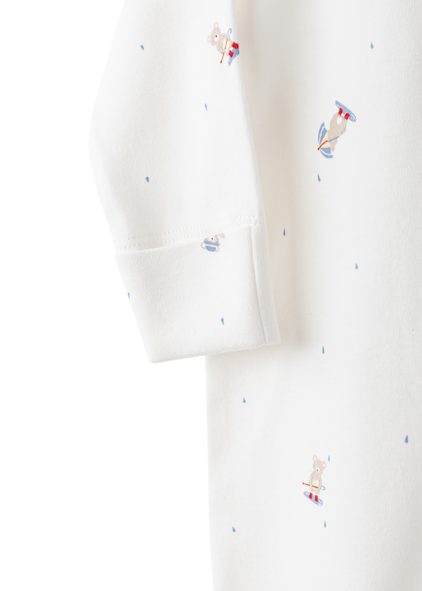 Salopeta Lunga Crem cu Bleu cu Ursi si Fes AC26076 Andywawa