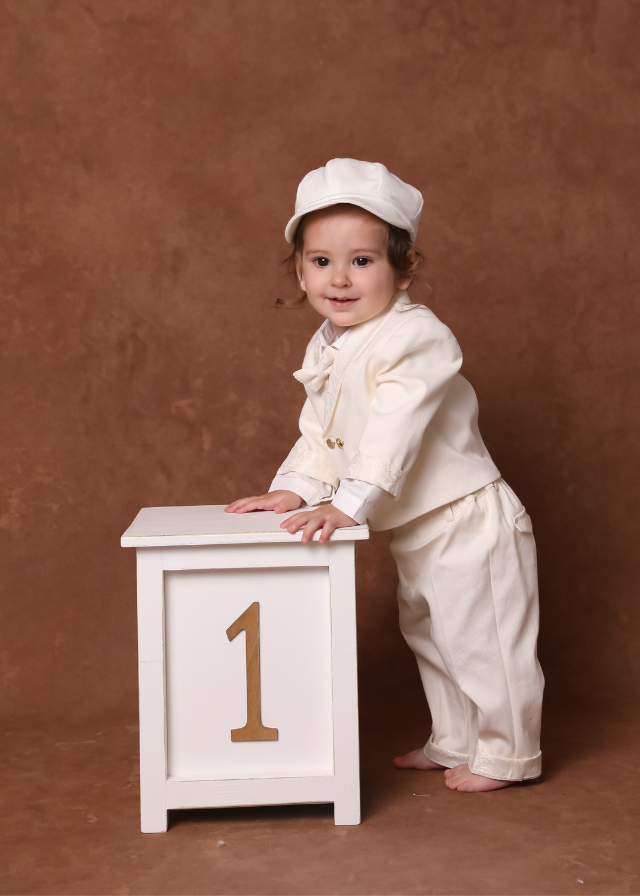 Lucas 2-Piece Baptism Set, Custom Suit and Trunk AnneBebe