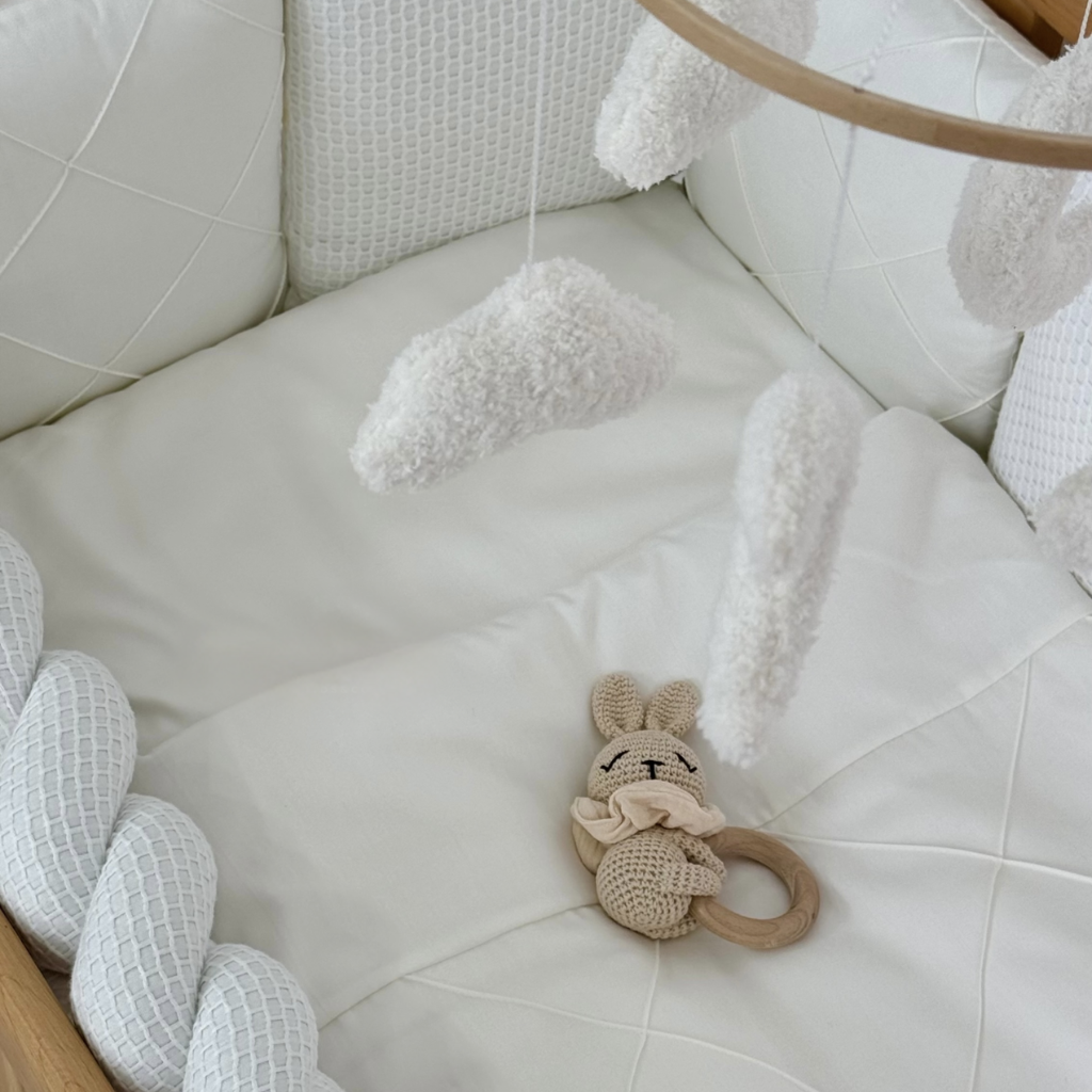 Crib Bedding Set 60x120 cm Satin Platinum Milk Ingvart