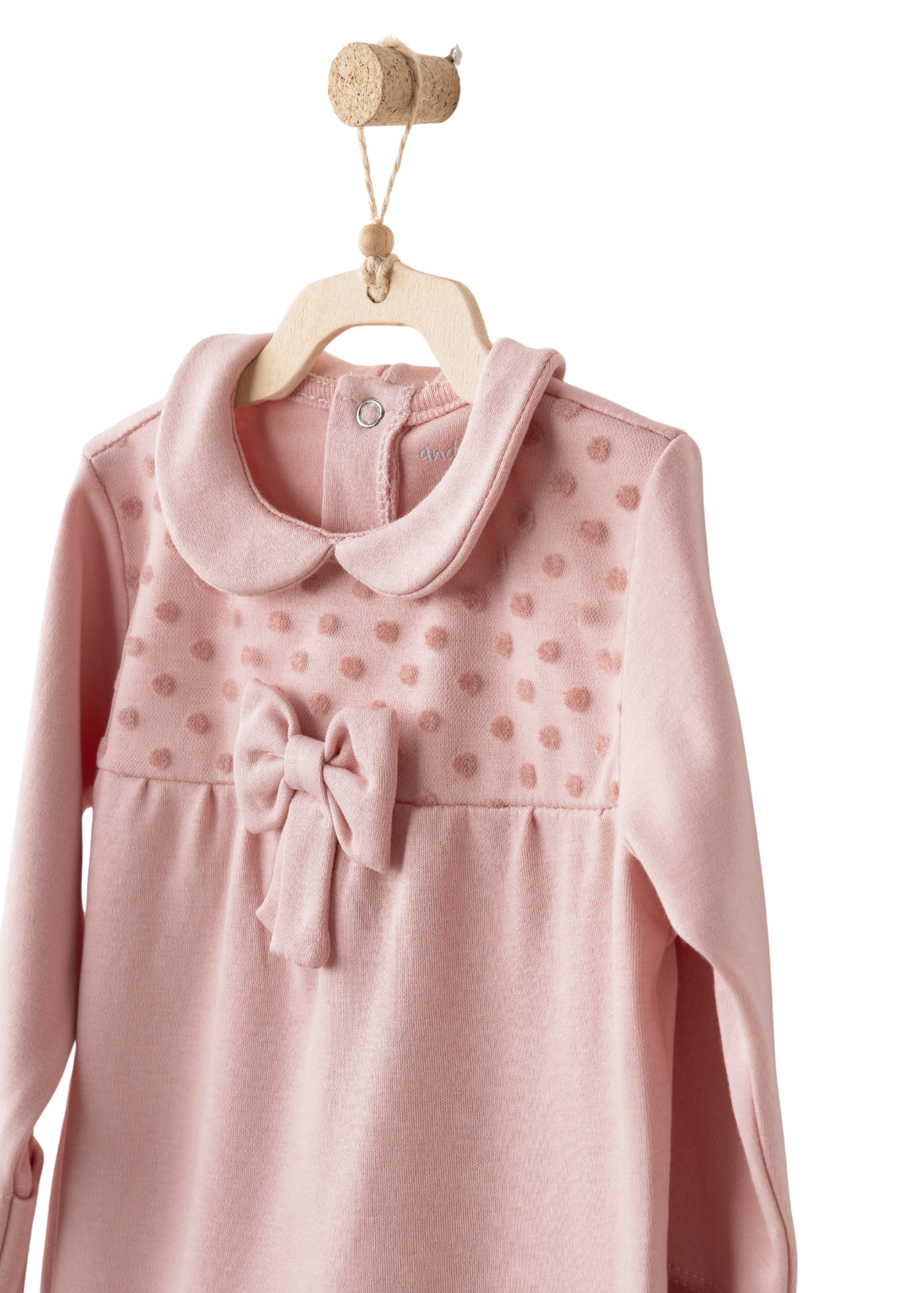 Salopeta Lunga Roz cu Buline si Guler si Bentita AC26242 Andywawa