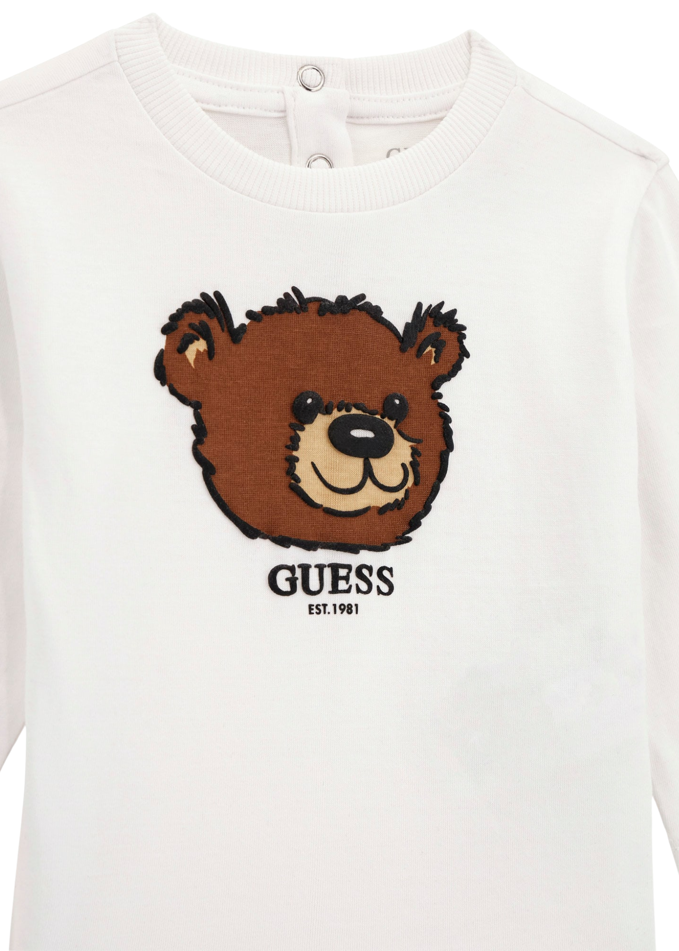 Bluza Alba cu Maneca Lunga cu Urs I5YI02 K8HM4 G011 Guess