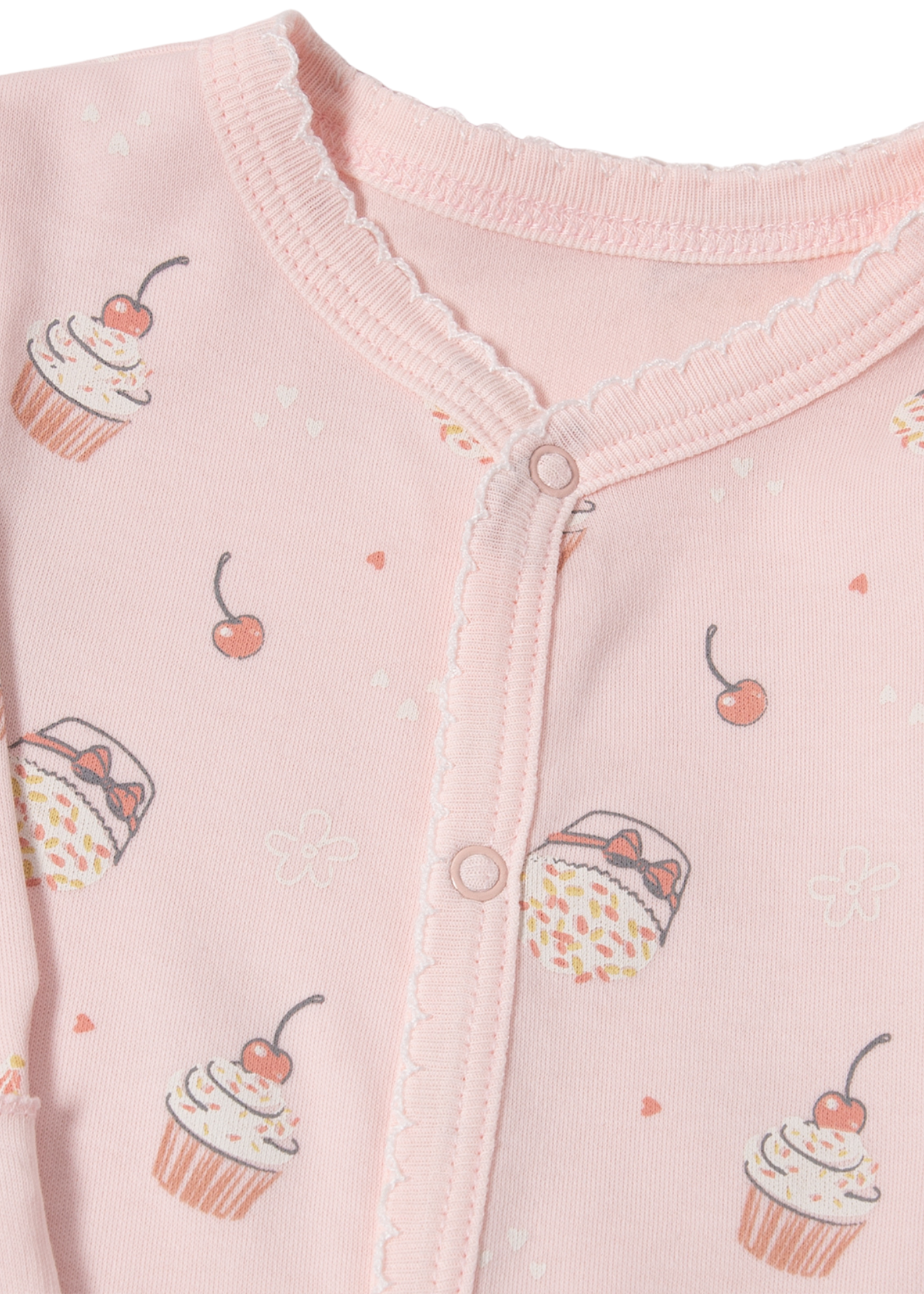 Salopeta Lunga Roz cu Imprimeu Briose T4081 Bebetto