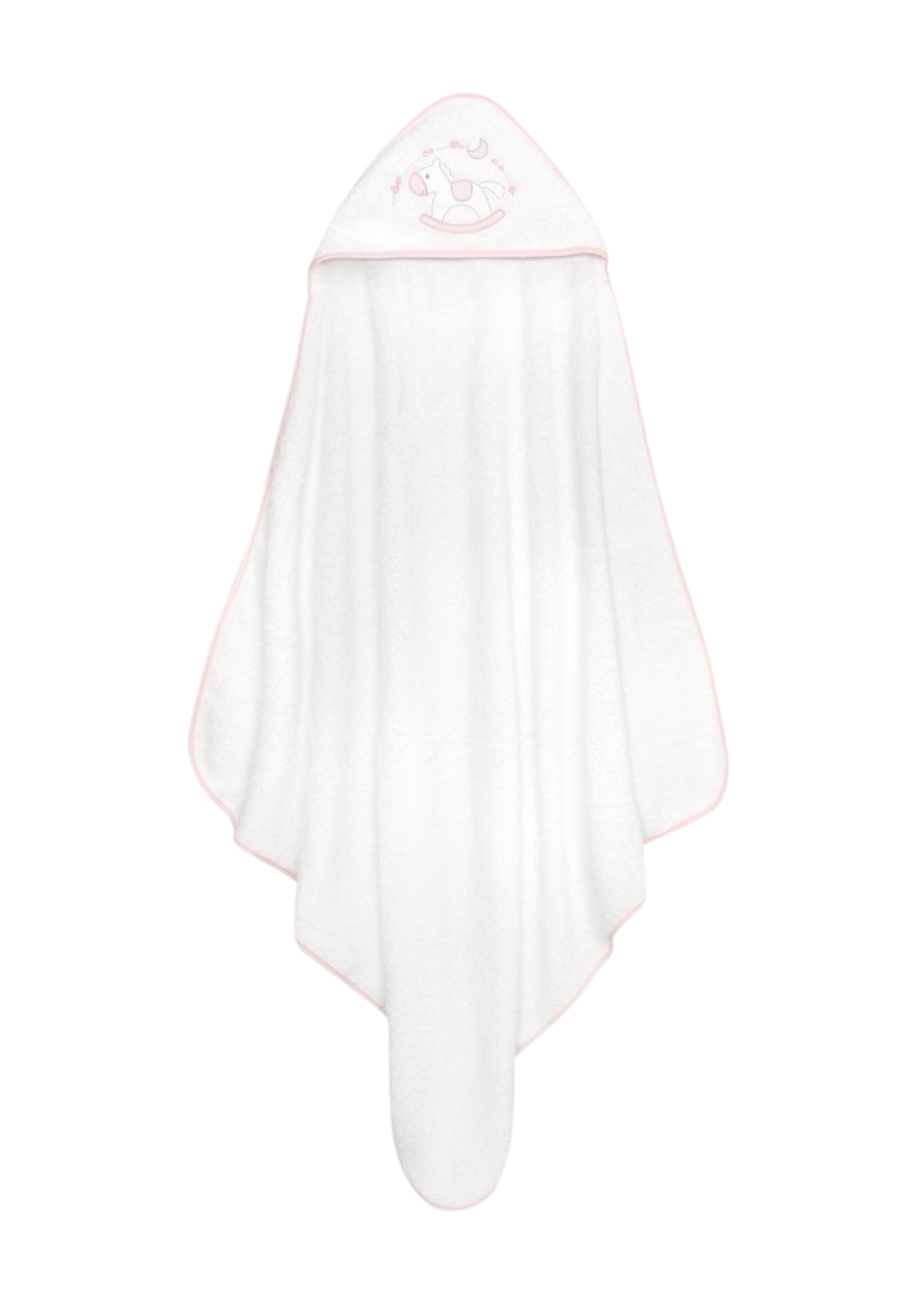 Prosop cu Capison 100x100 cm si Bavetica Alb-Roz cu Calut 01251-12 InterBaby