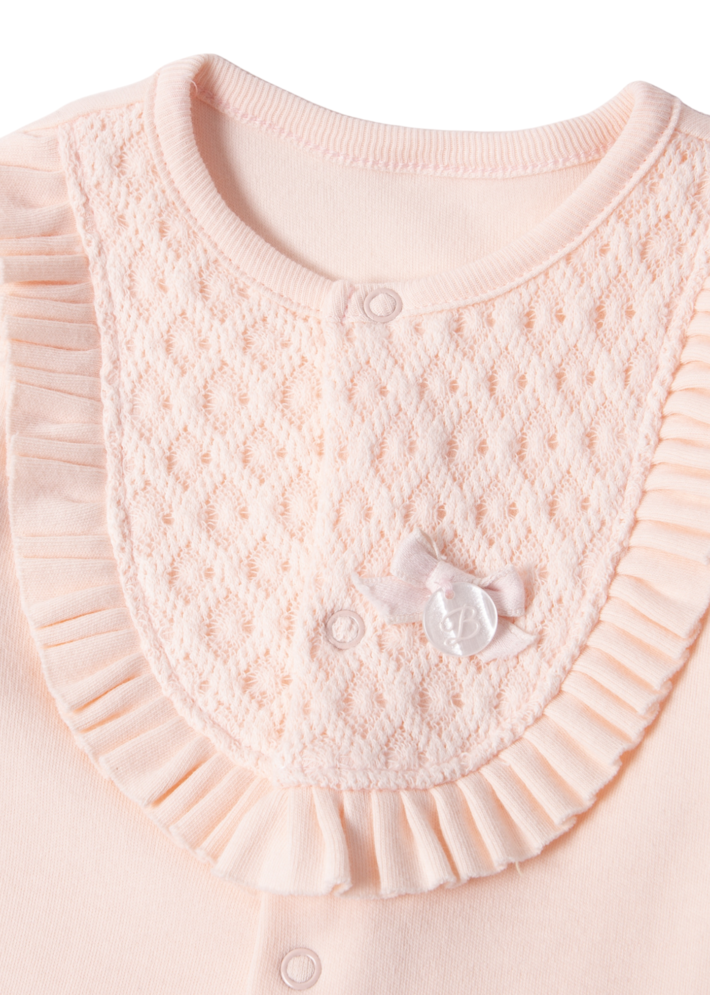 Salopeta Lunga Roz cu Dantela T4022 Bebetto