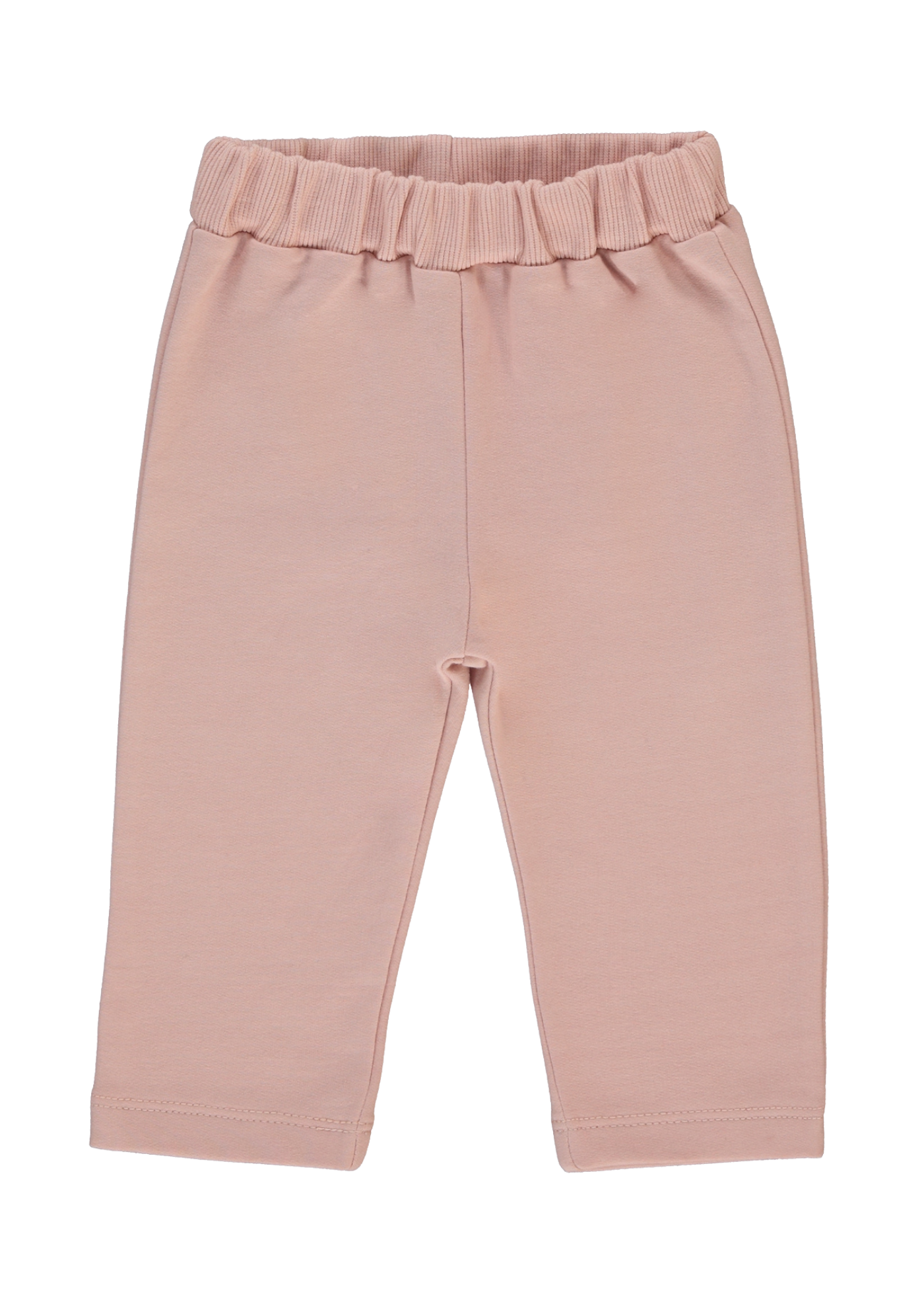 Set 2 Piese Bluza Crem cu Maneca Lunga si Inima si Colanti Roz K4891 Bebetto