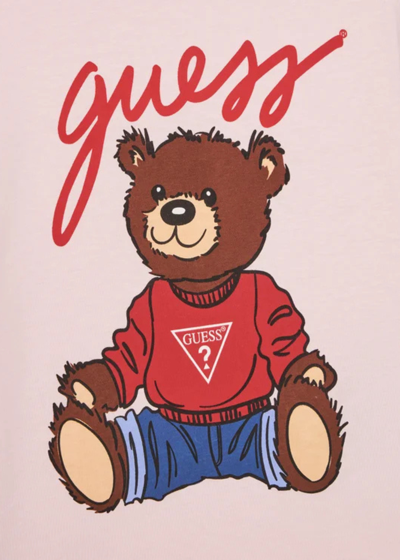 Tricou Roz cu Maneca Scurta cu Urs H4BT01 I3Z14 G65U Guess