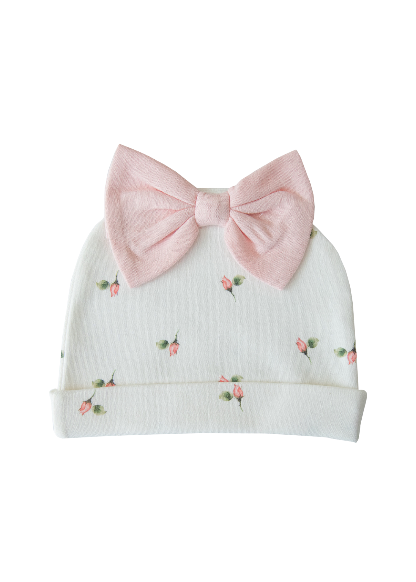 Set 5 Piese Nou Nascut din Bumbac Organic Crem cu Flori S60121 Kitikate