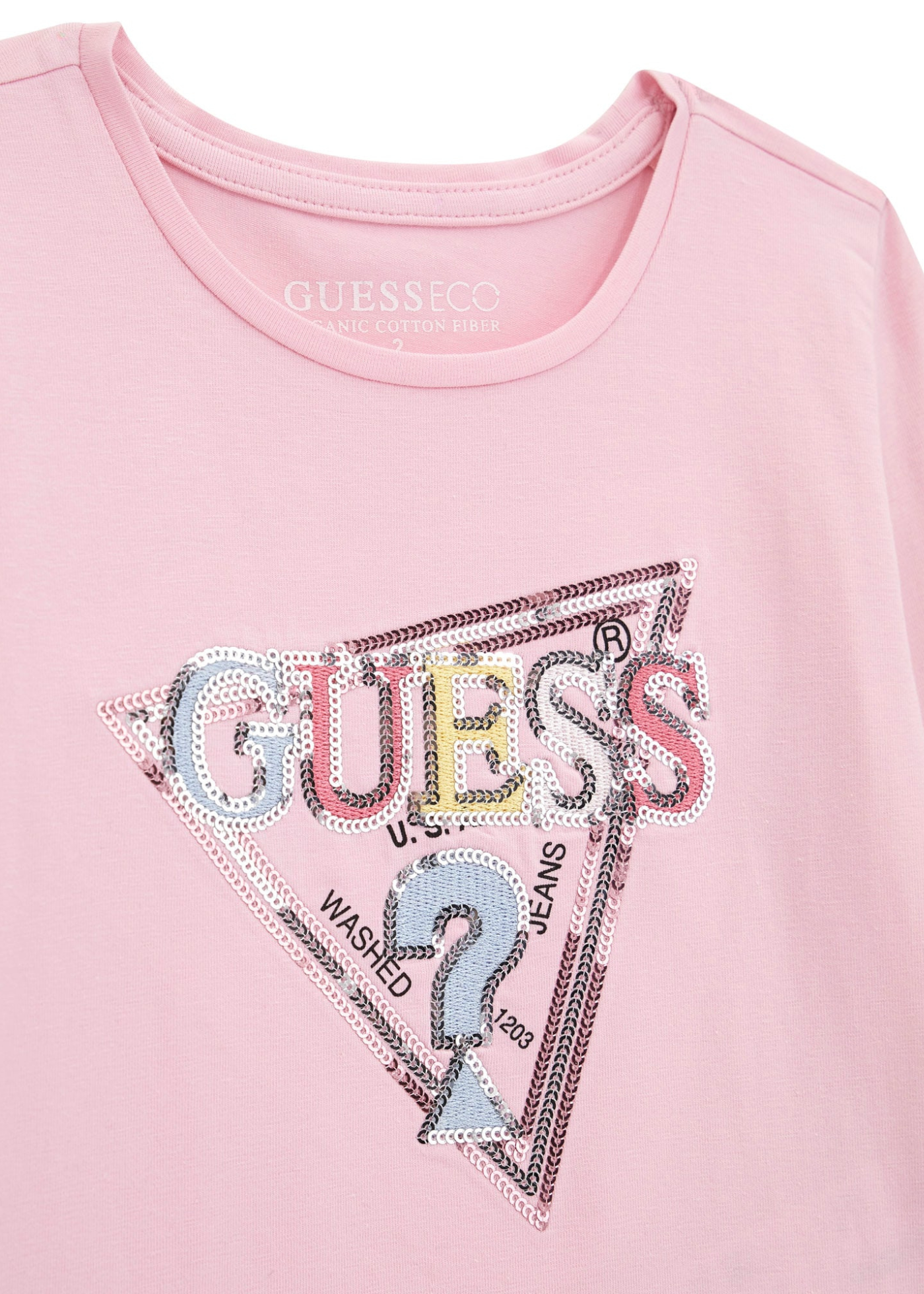 Bluza Roz cu Maneca Lunga cu Logo Multicolor K5YI10 K6YW4 G65U Guess