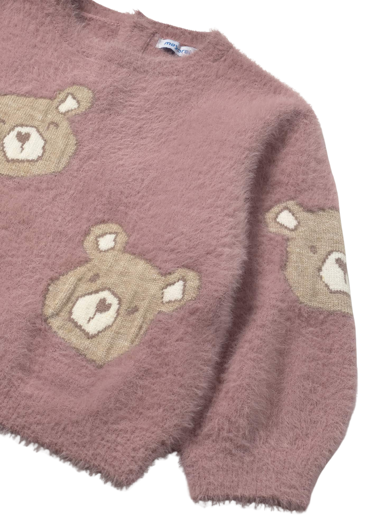 Pulover Pufos Roz Pudra cu Ursi 2356 Mayoral