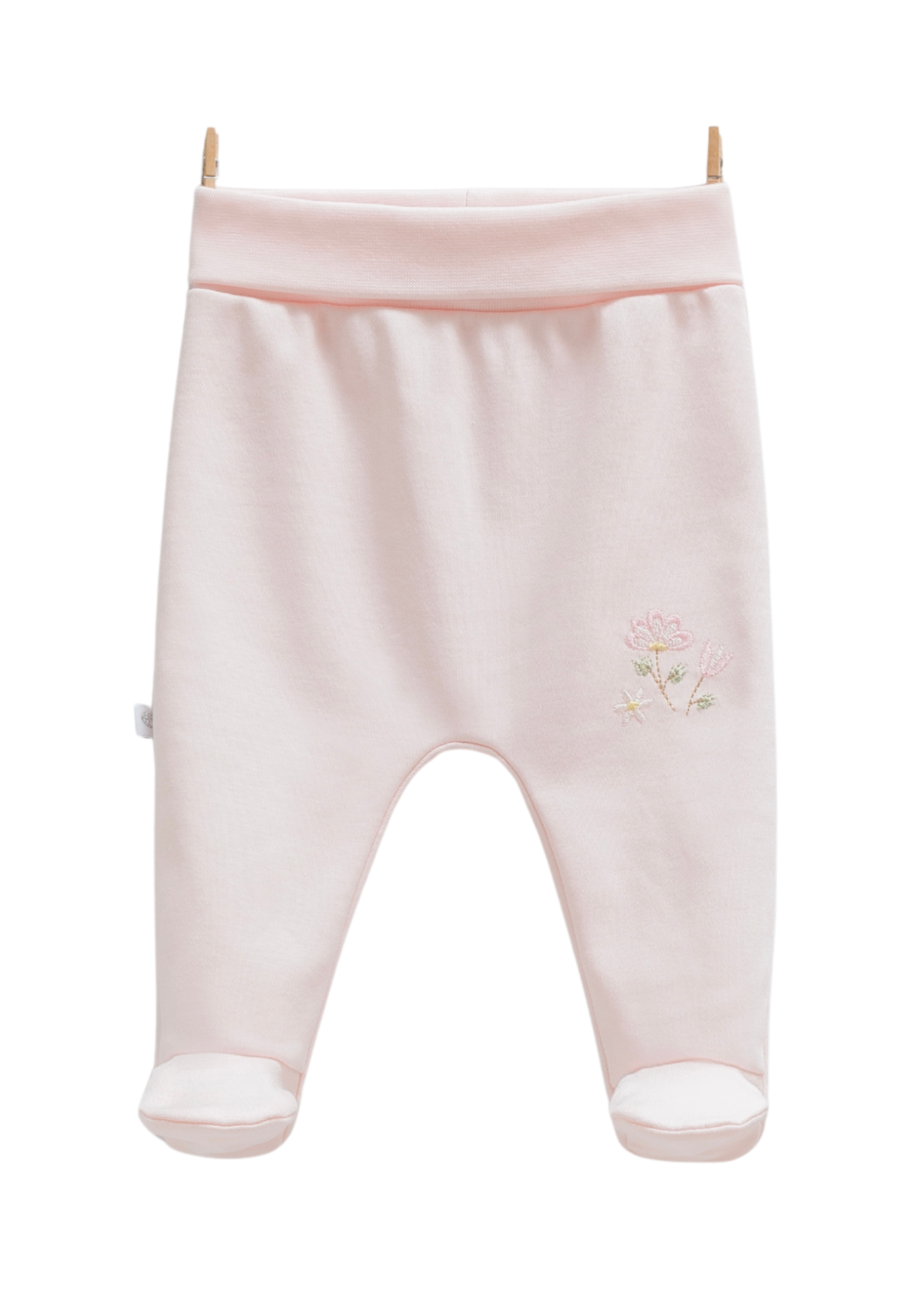 Set 2 Perechi de Pantaloni din Bumbac cu Picior Roz cu Flori APK1485 Mell Sweet Baby
